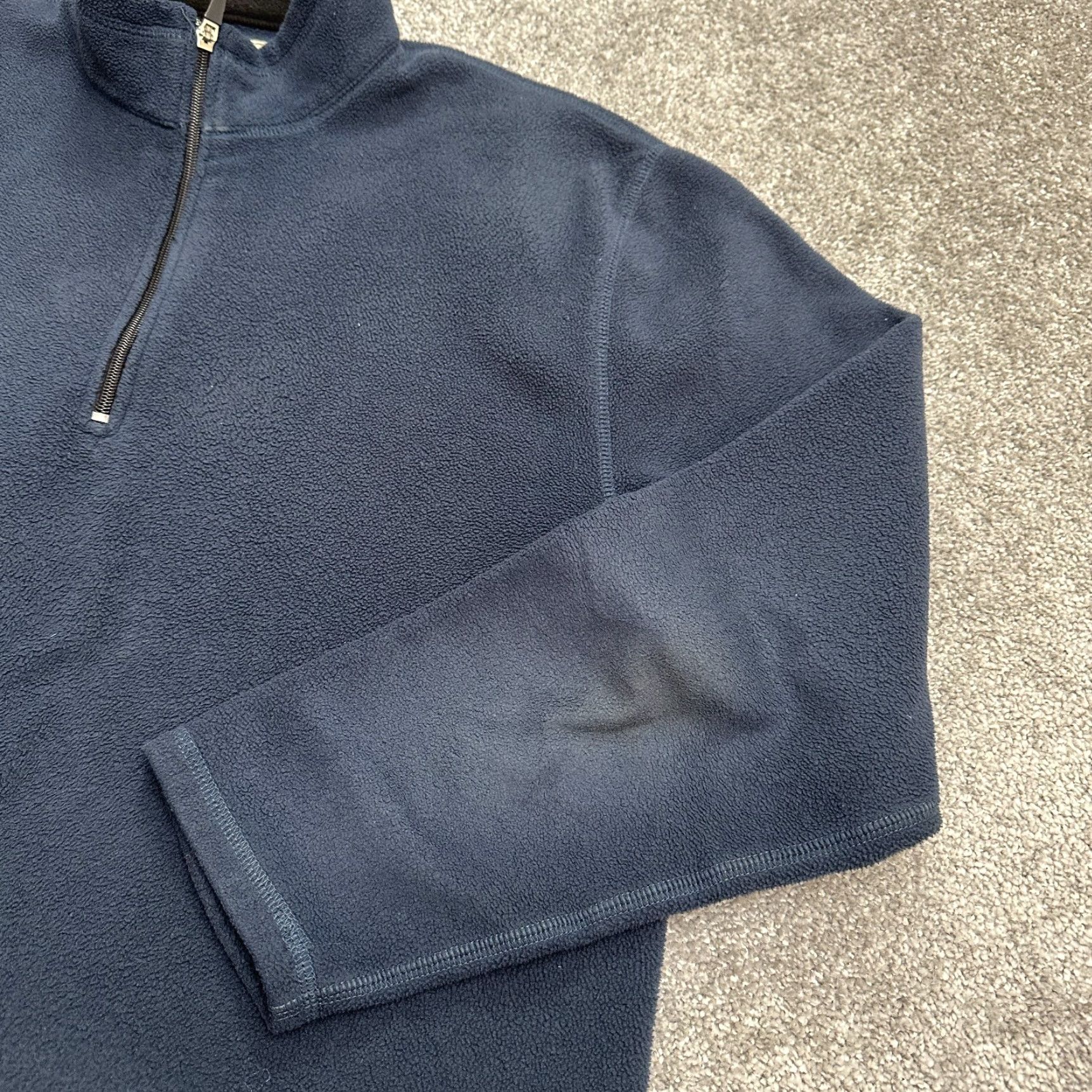 Old Navy Old Navy Fleece Jacket Large 1/2 Zip Mock Neck Navy Blue Hiking Outdoor Mens Size L / US 10 / IT 46 - 4 Thumbnail