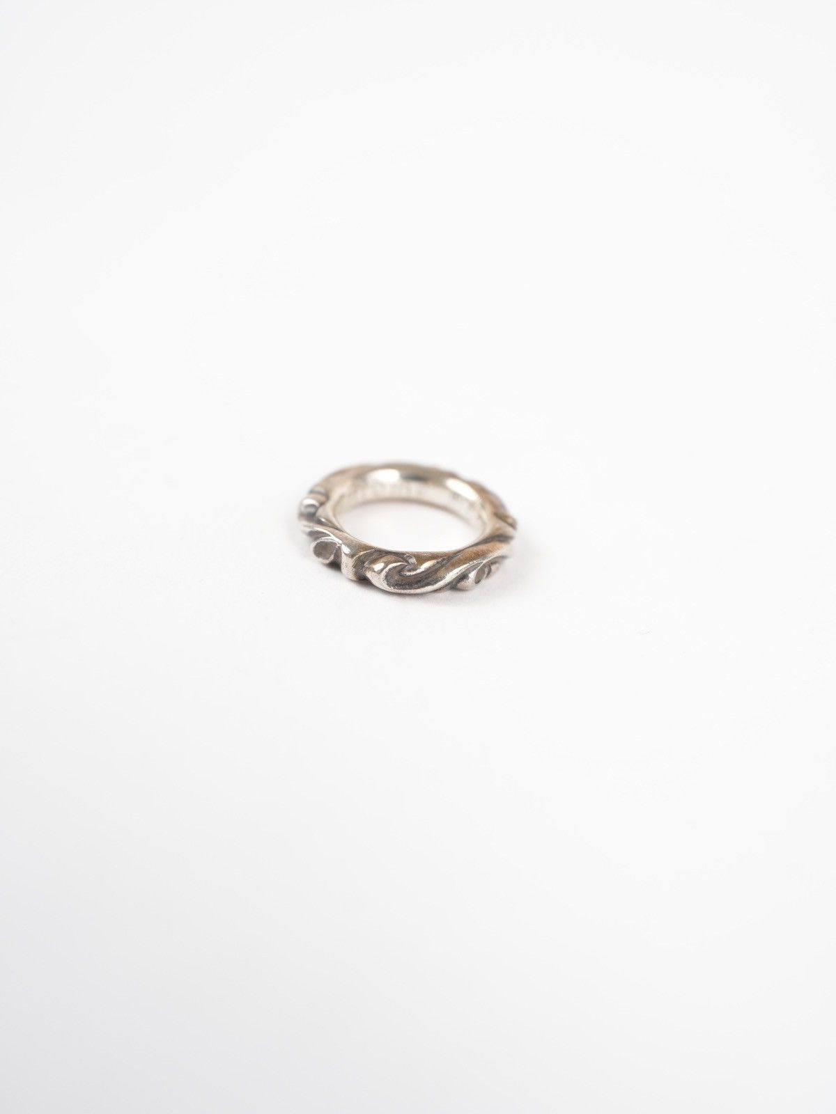 image of Chrome Hearts Floral Band Ring in Silver, Men's