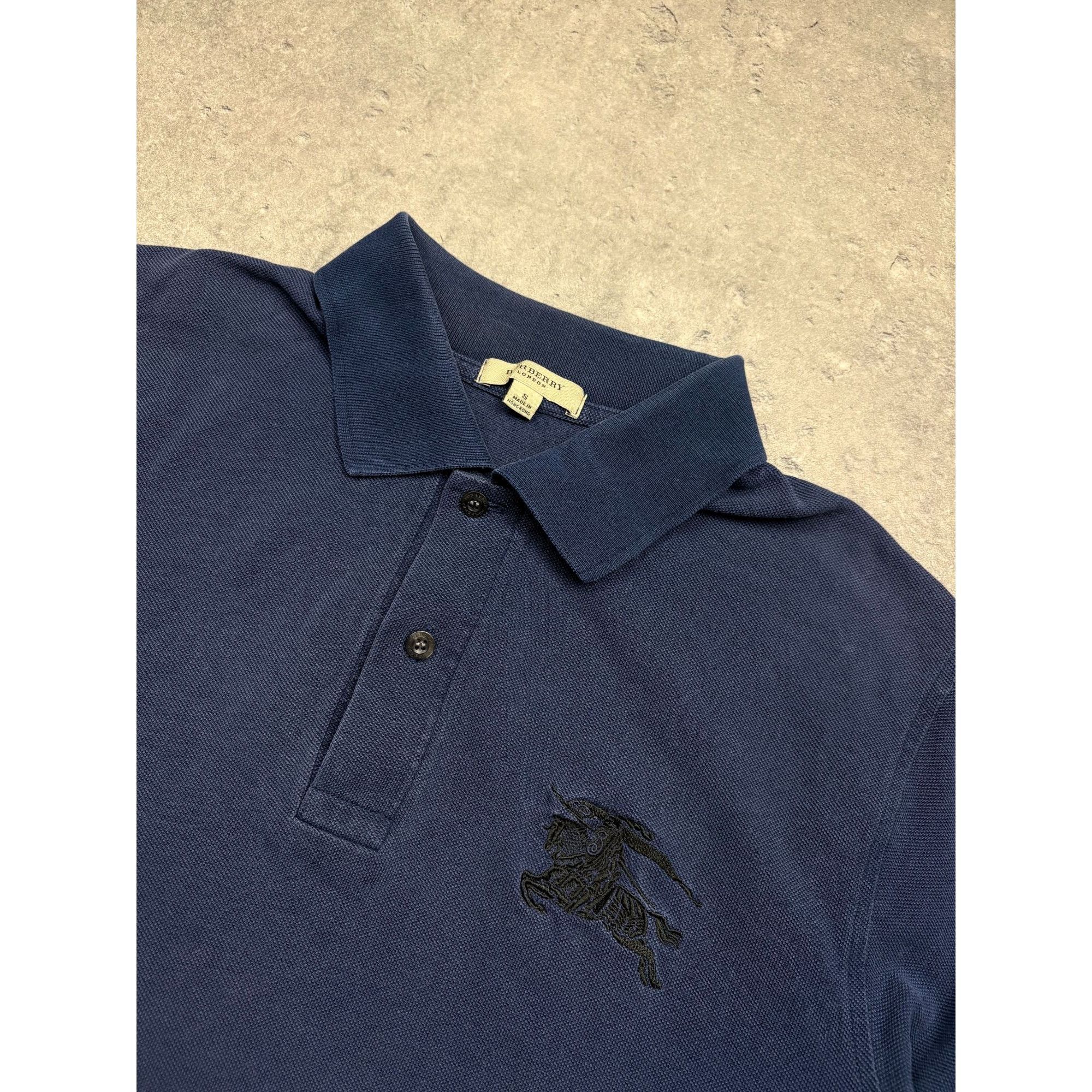 Burberry Burberry London Navy Blue Polo Shirt With Embroidered Knight Size US S / EU 44-46 / 1 - 3 Thumbnail