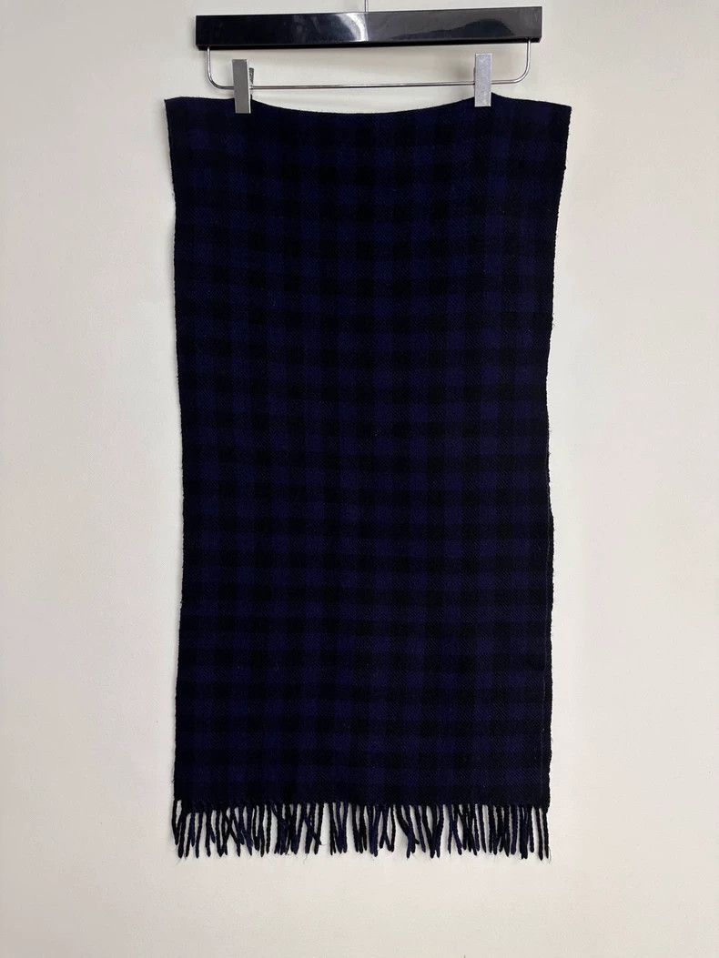 Yohji Yamamoto Yohji Yamamoto Blue and black checked wool scarf 2501-Nexta Size ONE SIZE - 3 Thumbnail
