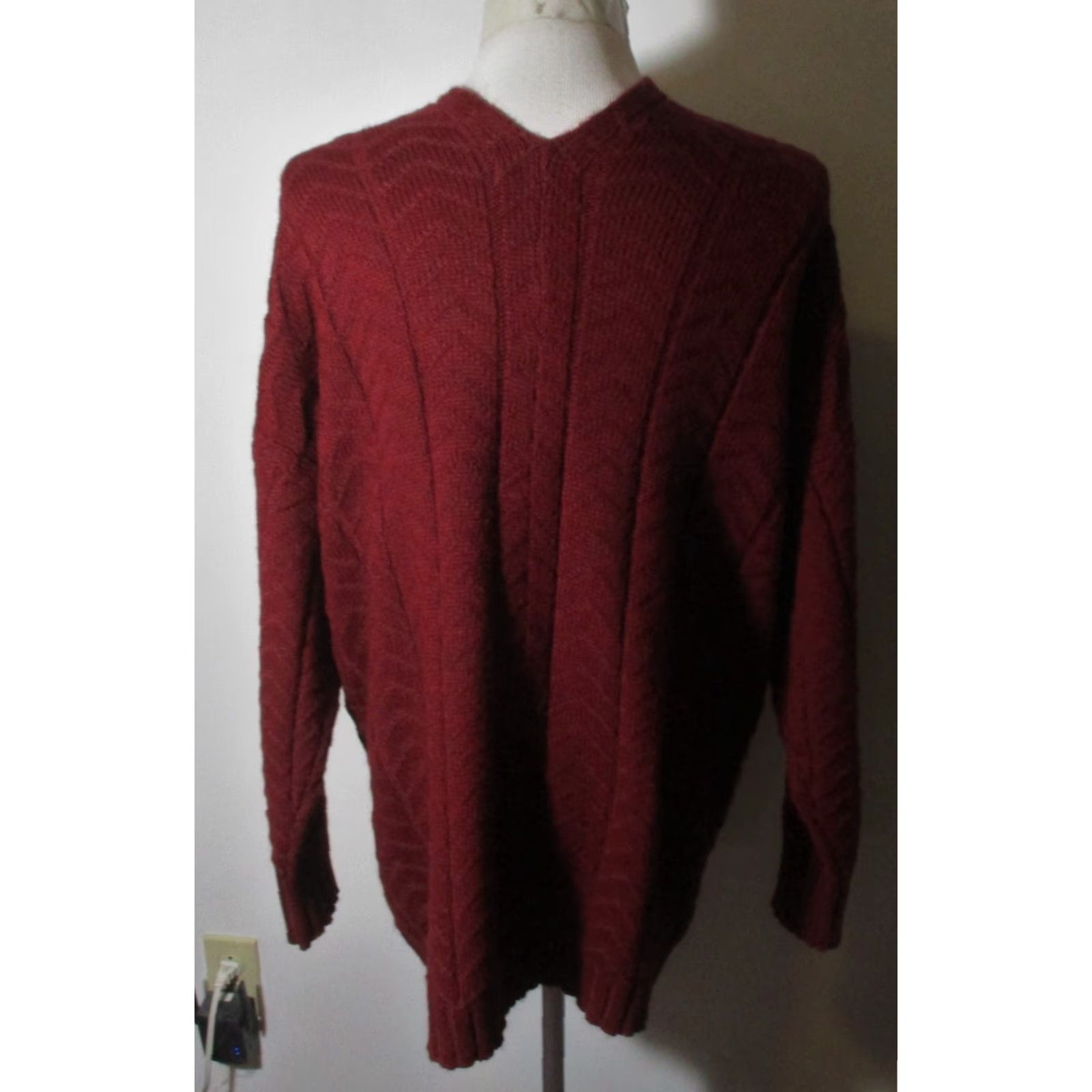 Vintage Chiaramente Burgundy Cardigan Wrap Sweater M Women Cardigan Burgundy All Seasons Wool Blend Long Sleeve Knit Classic Crewneck Sl Size M / US 6-8 / IT 42-44 - 5 Thumbnail