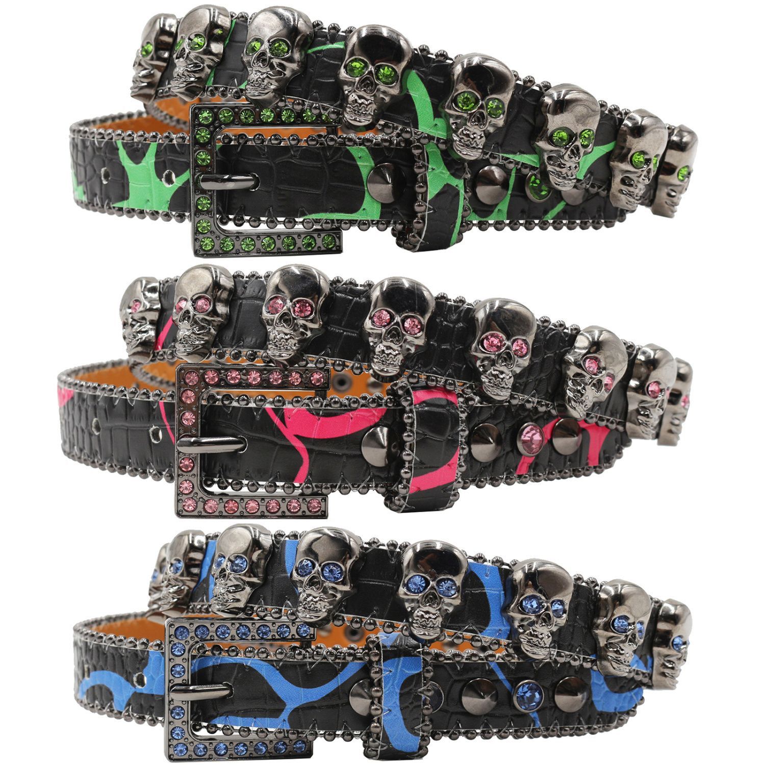 Designer New Trend Vintage Belt Riveted Belts Menswear Accessories Size ONE SIZE - 3 Thumbnail