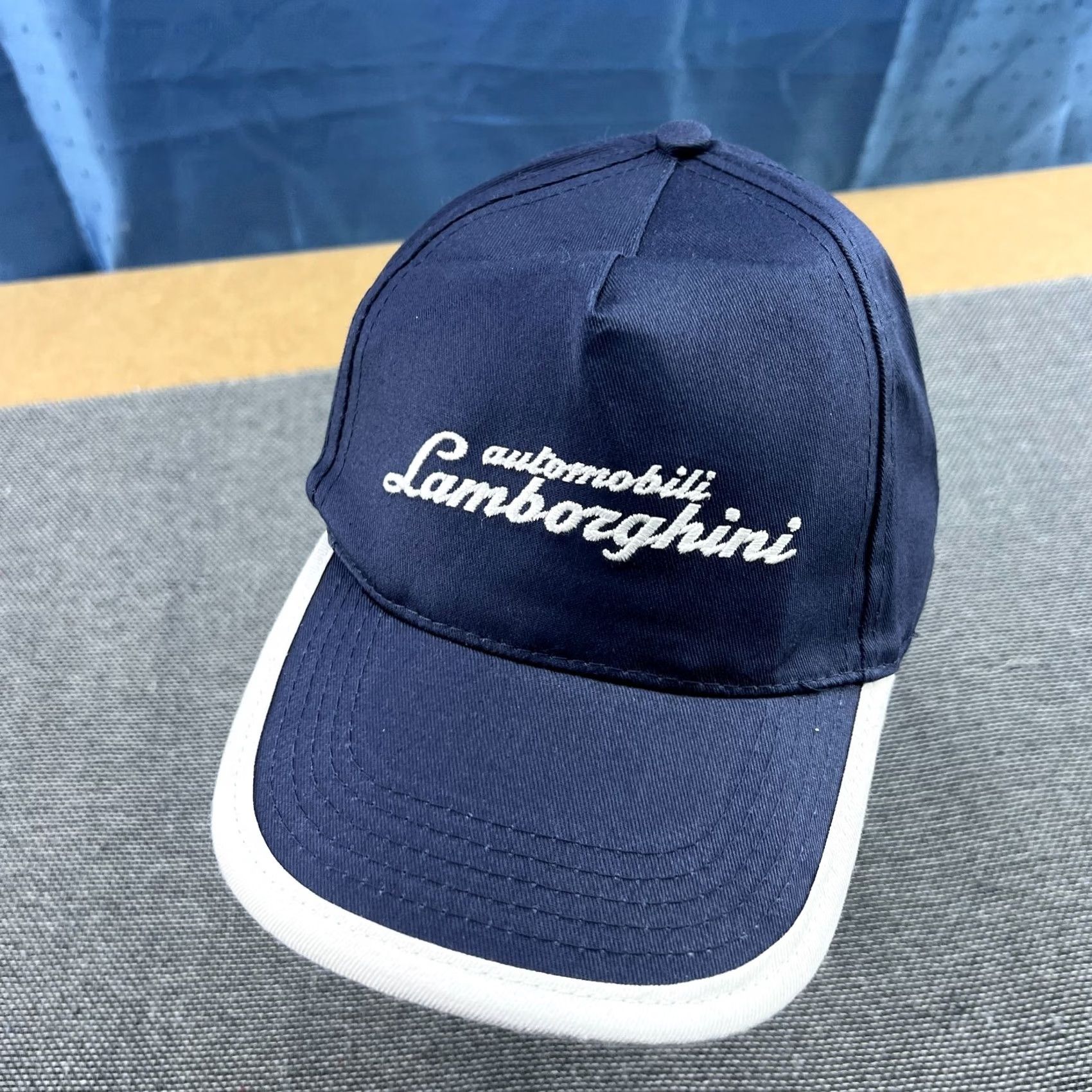 Lamborghini VINTAGE Automobili Baseball Cap One Size Blue Italy Adjustable Unisex Adults Cotton Canvas Lamborghini Beanie Men's Women's Boys Girls? Size ONE SIZE - 2 Thumbnail