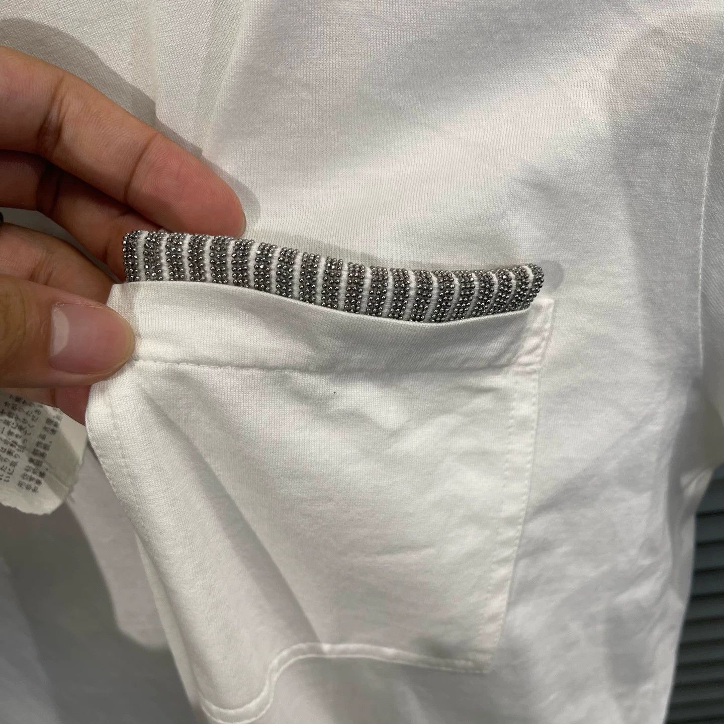 Brunello Cucinelli Brunello Cucinelli White Cotton Crew Tee M 95N w/Holes Size M / US 6-8 / IT 42-44 - 4 Thumbnail