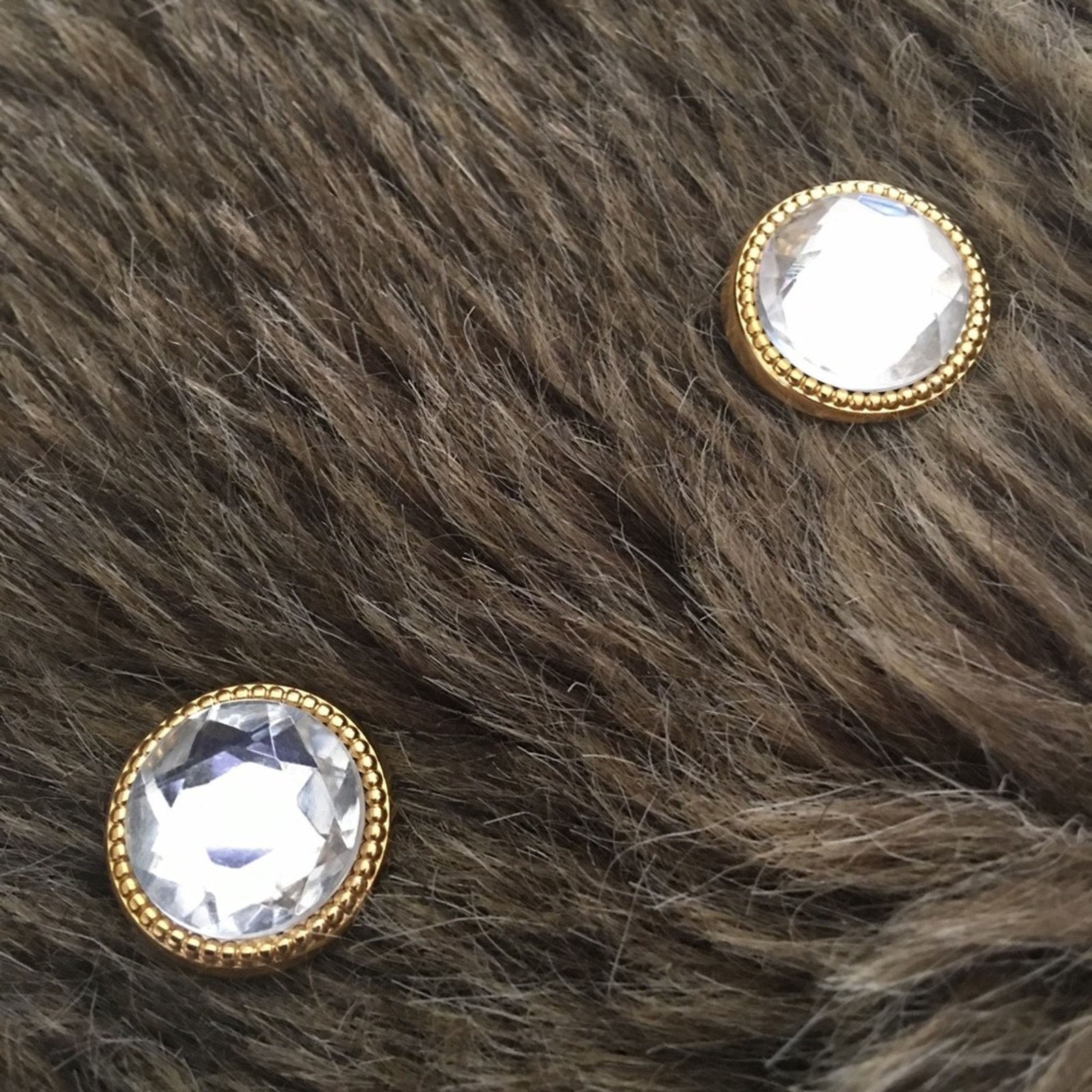 Vintage Vintage 80s set of two faceted glass button covers Size ONE SIZE - 1 Thumbnail
