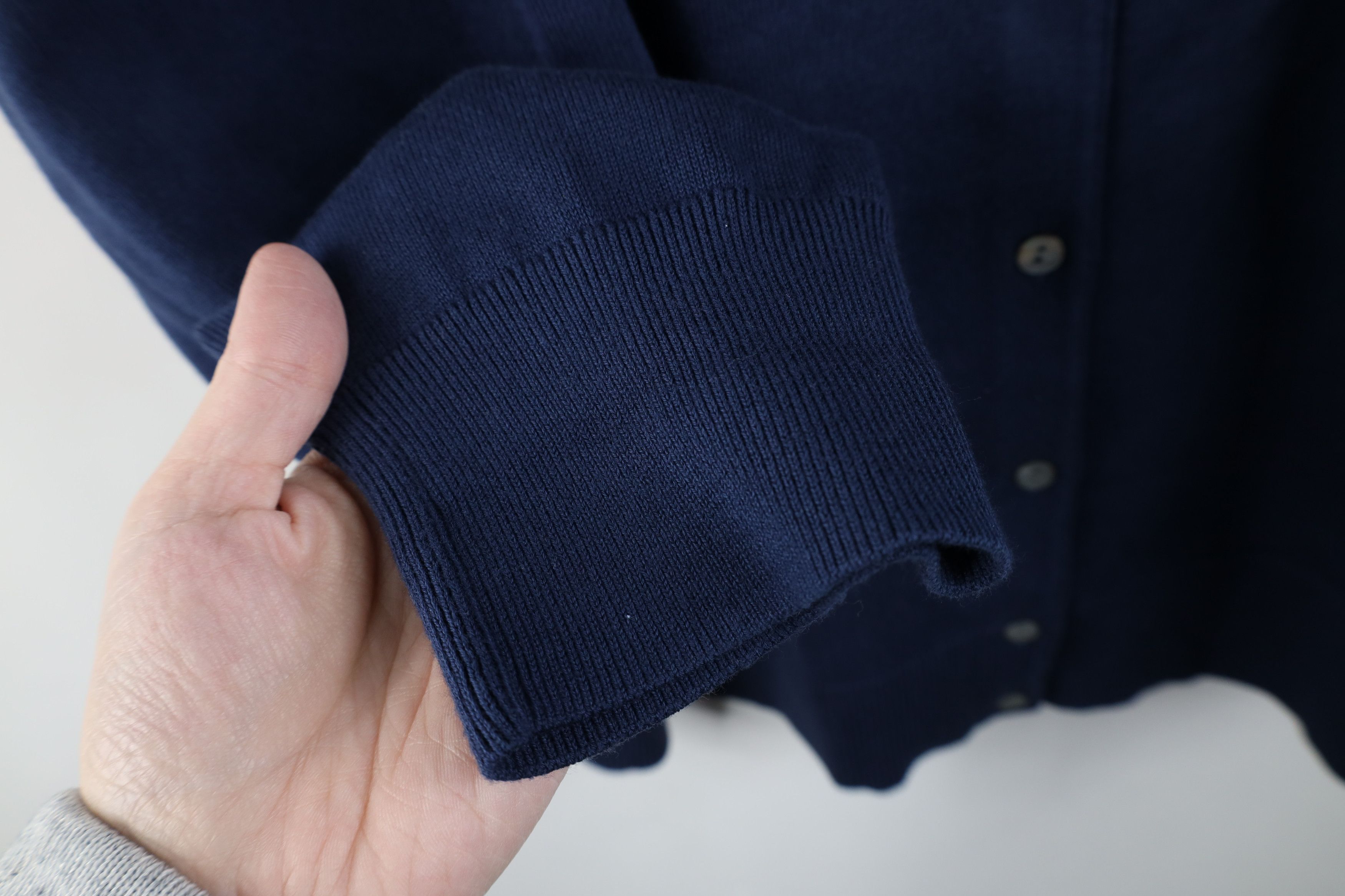 Lands' End × Vintage Vintage Lands End Stretch Cotton Knit Cardigan Sweater Blue Size 3XL / US 20-22 - 7 Thumbnail