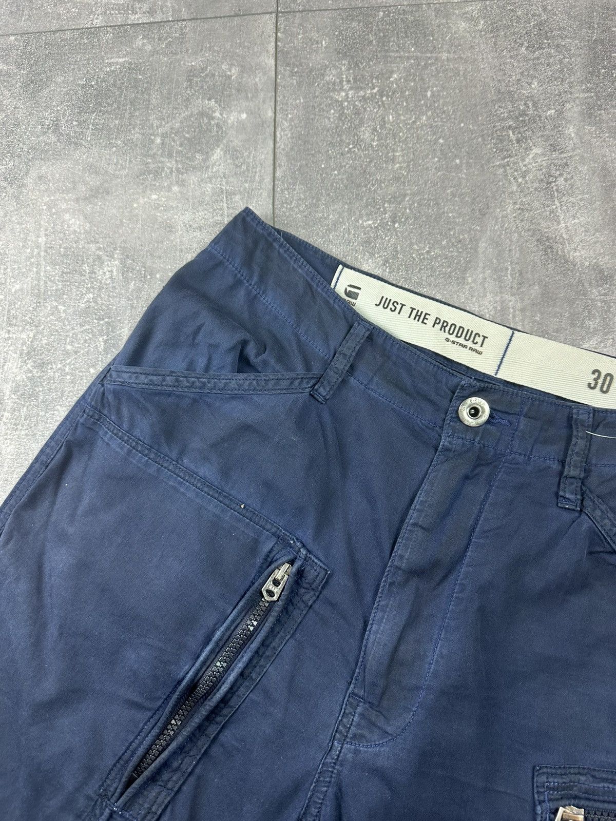 G-Star G Star Raw Japanese Navy Blue Faded Cargo Short Size US 30 / EU 46 - 10 Thumbnail
