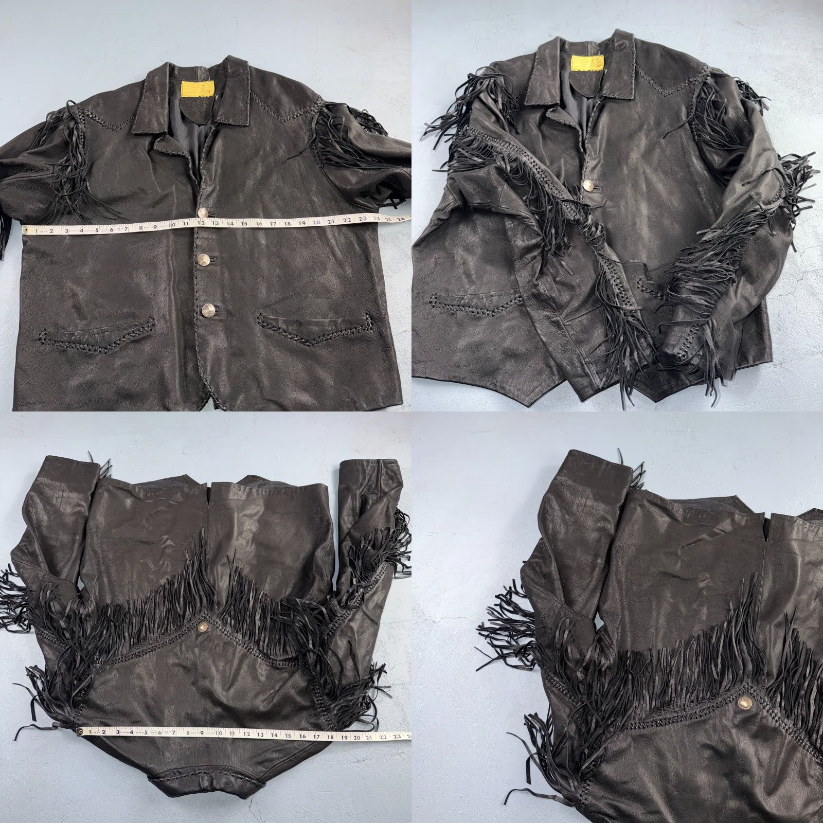 Vintage VINTAGE Montana Buckskin Leather Jacket Western Fringe 70s XL Mens Buckskin Leather Jacket - Western 1970s Mens XL Buckskin Leather fringe jacket Size US XL / EU 56 / 4 - 8 Thumbnail