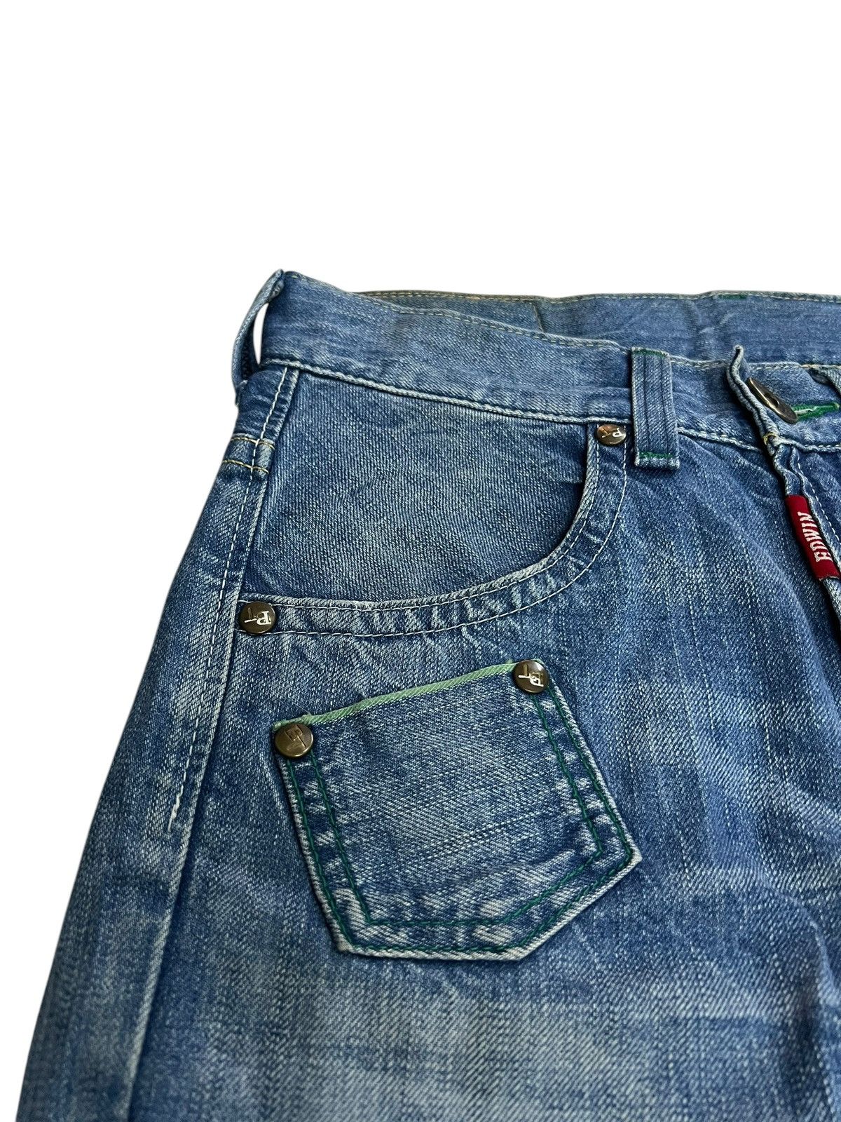 Edwin × If Six Was Nine 🌈Edwin Blue Trip Distressed Jean Japan Size US 30 / EU 46 - 7 Thumbnail
