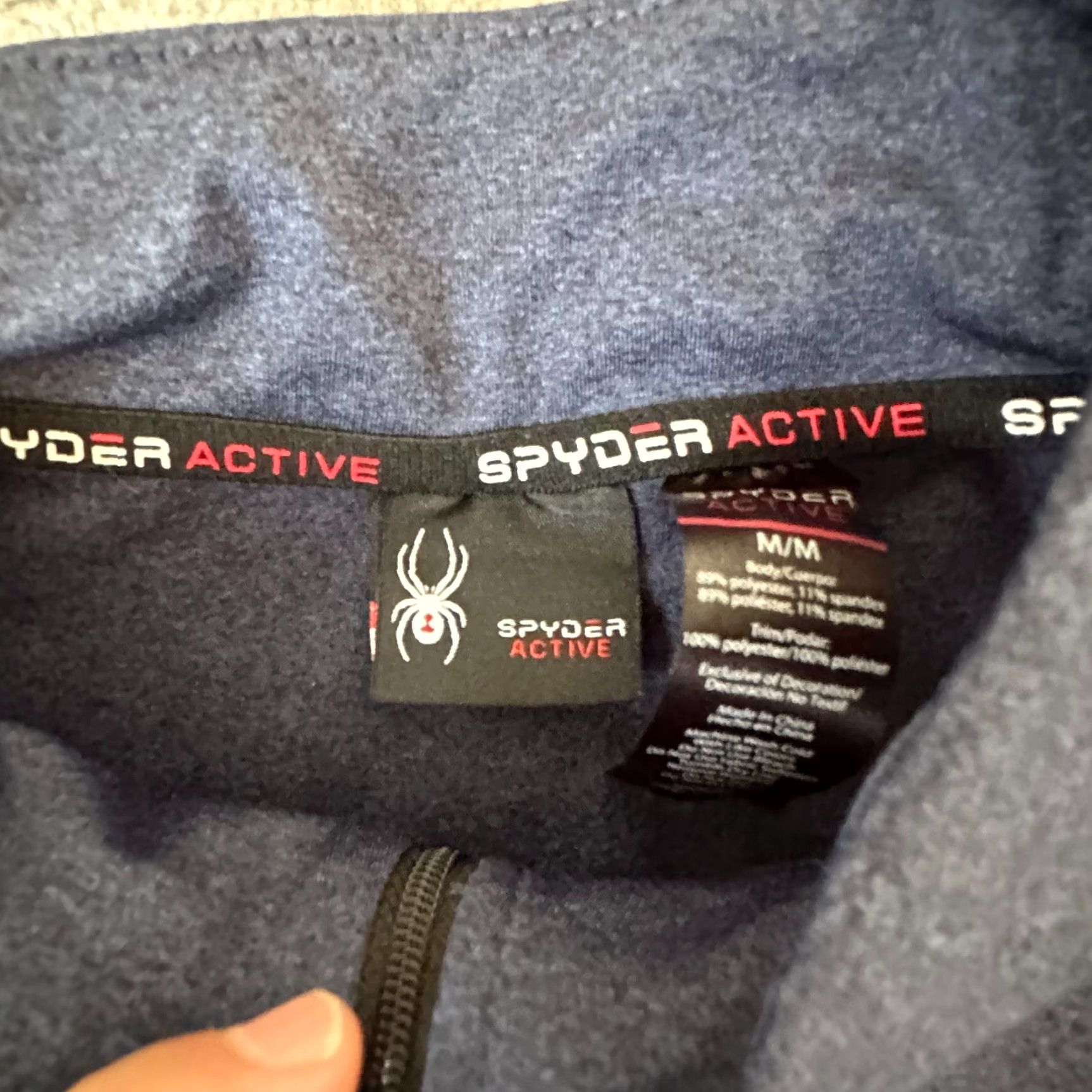 Spyder Spyder Shirt Mens Adult Medium Blue 1/4 Zip Polyester Stretch Pullover Casual 90s Style Long Sleeve Active Pullover Shirt Mens Size US M / EU 48-50 / 2 - 4 Thumbnail
