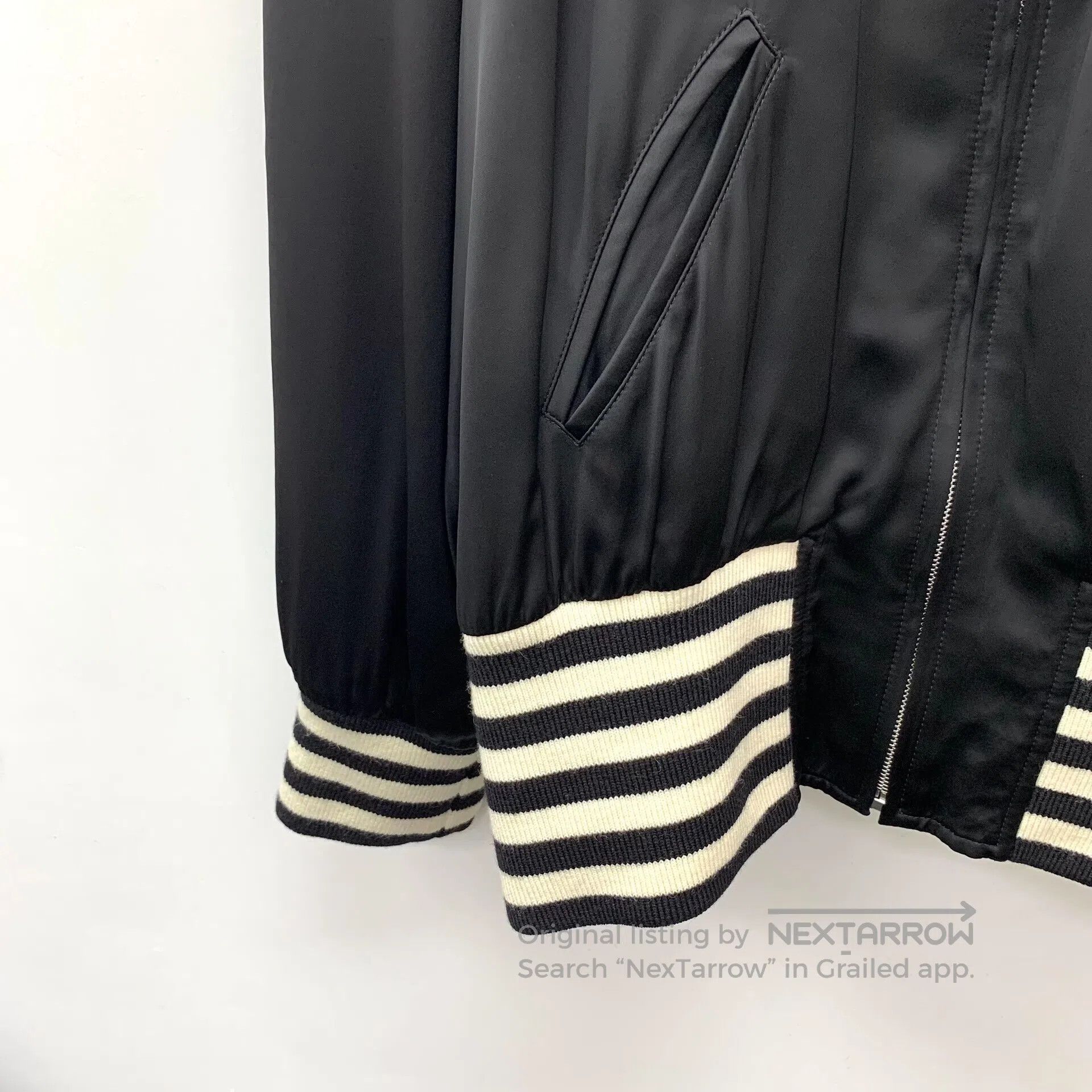 Celine Celine Black palm tree stud design satin stand collar zipp Size US M / EU 48-50 / 2 - 4 Thumbnail