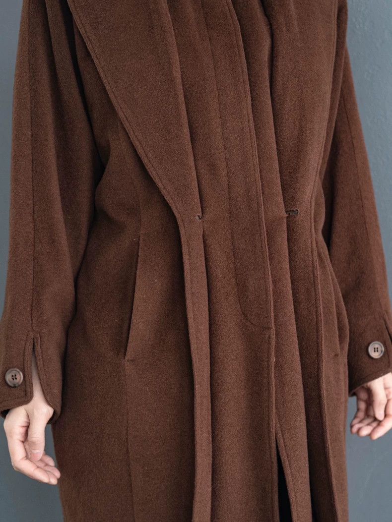 Comme des Garcons Comme Des Garcons Chocolate Fake Two-Piece Cashmere Coat Size S / US 4 / IT 40 - 6 Thumbnail