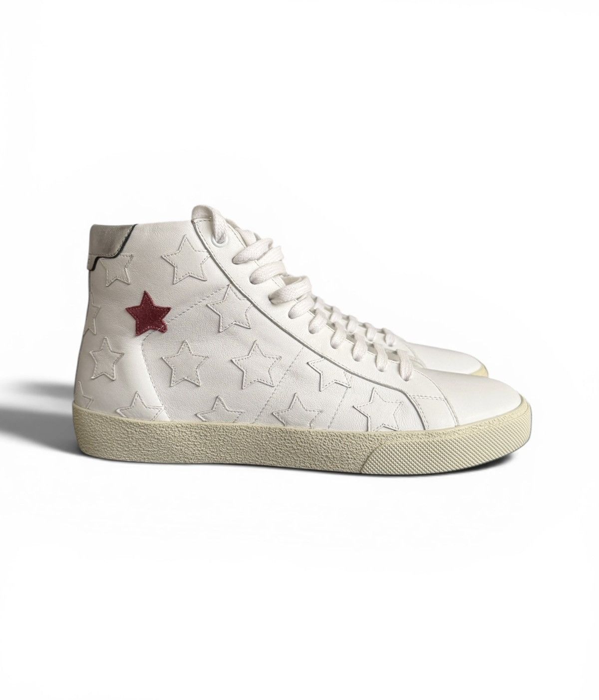 Saint Laurent Paris Saint Laurent SL06 Star Hi-Top leather sneakers Size US 7 / EU 40 - 4 Thumbnail