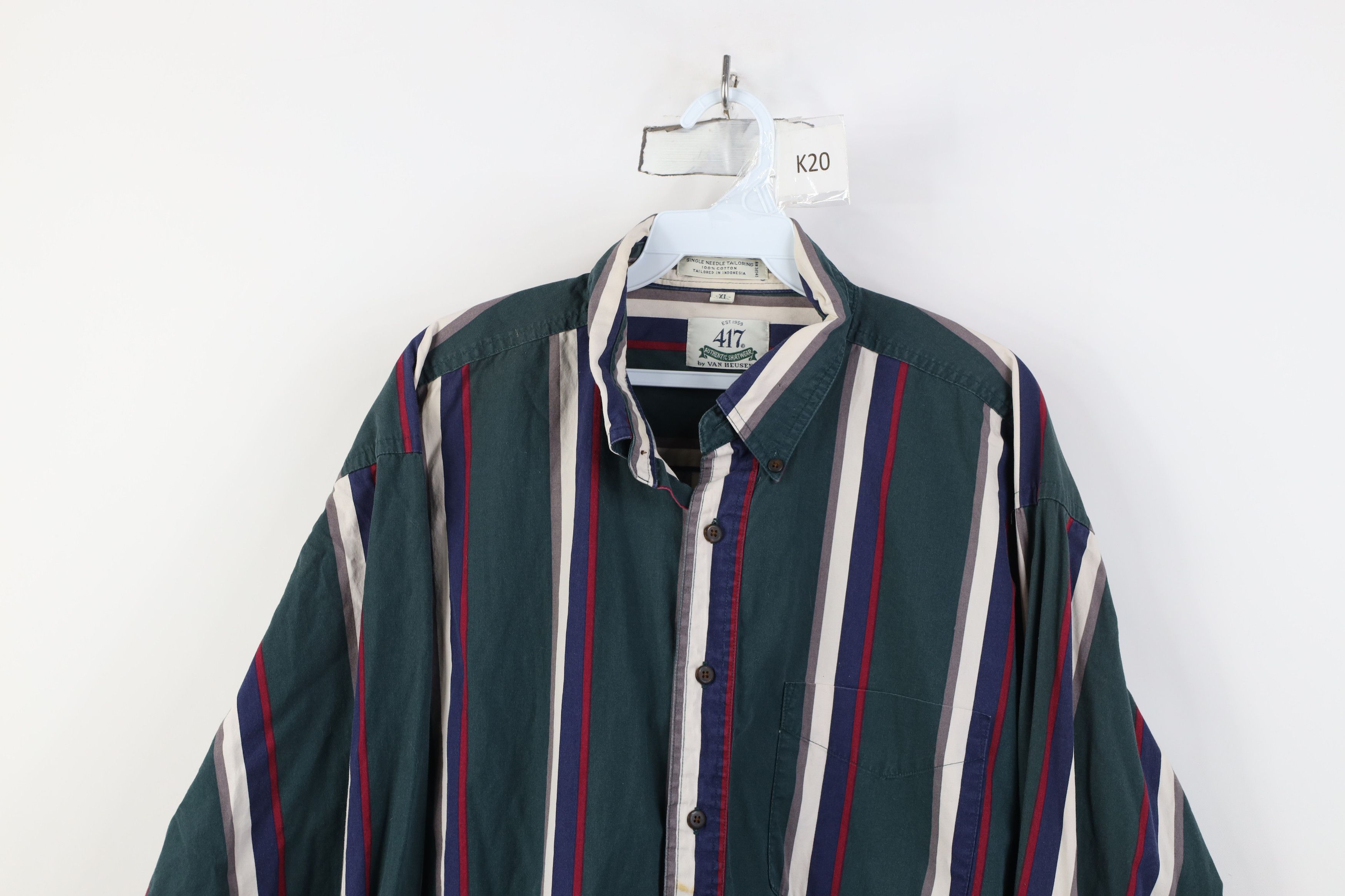 Vintage Vintage 90s Streetwear Block Collared Button Down Shirt Size US XL / EU 56 / 4 - 2 Thumbnail