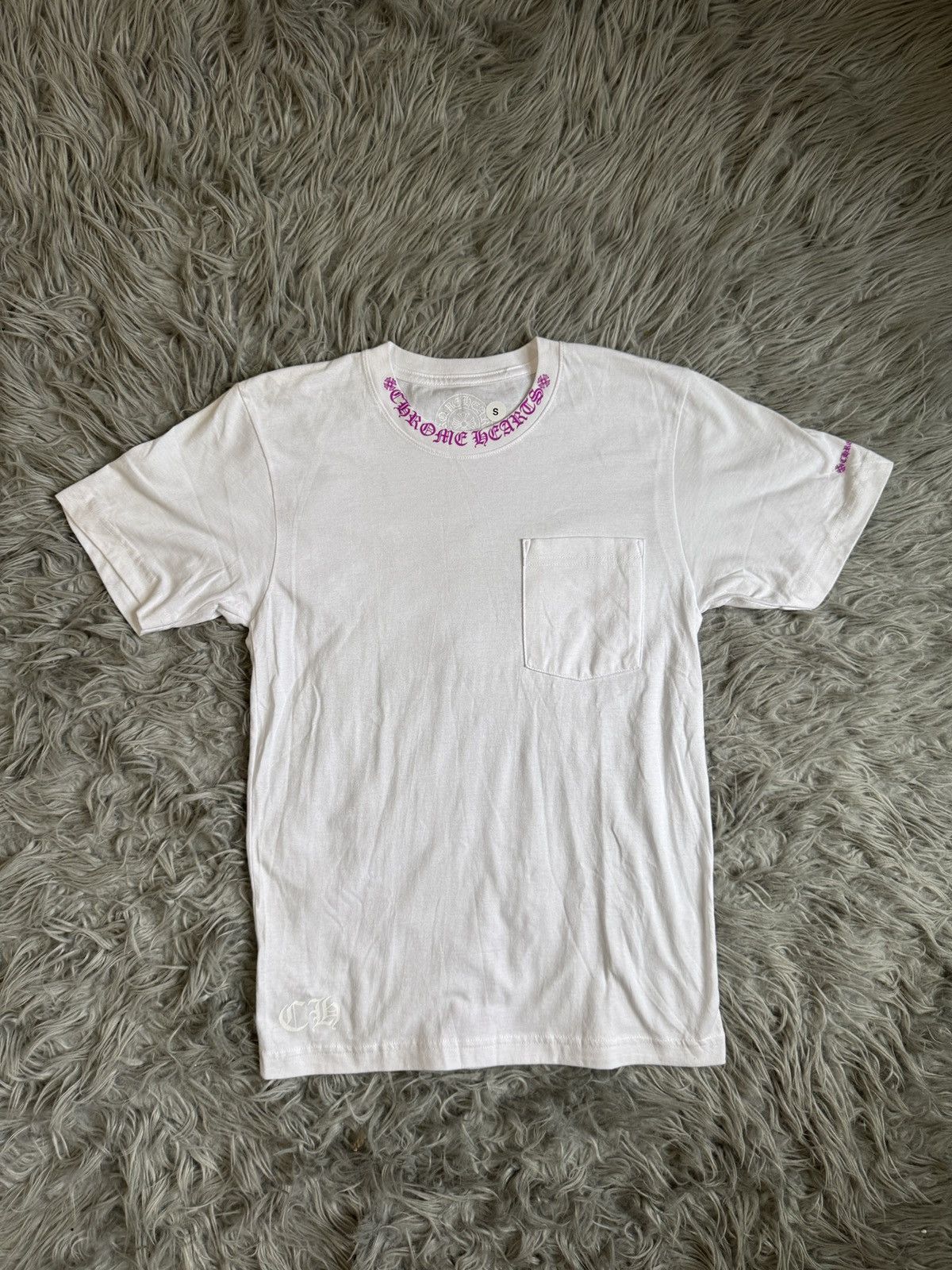 Chrome Hearts White Purple Script Tee