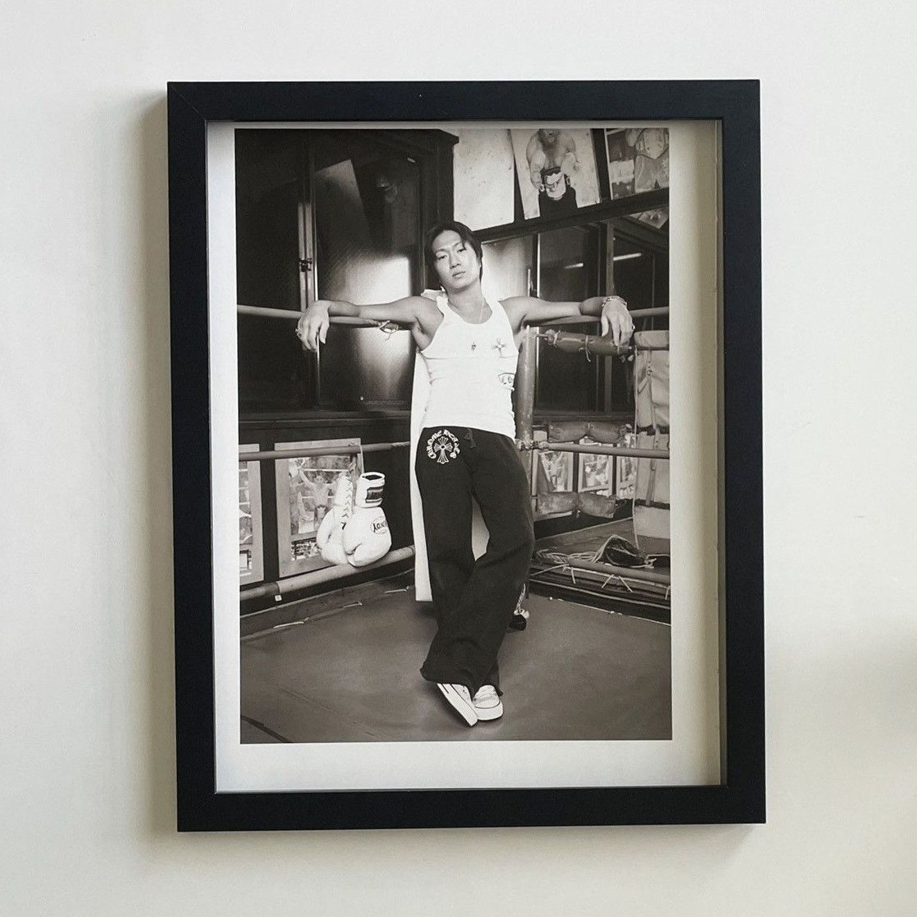 Chrome Hearts × Vintage Chrome Hearts black/white boxer photo Poster framed 9x11 Size ONE SIZE - 1 Thumbnail
