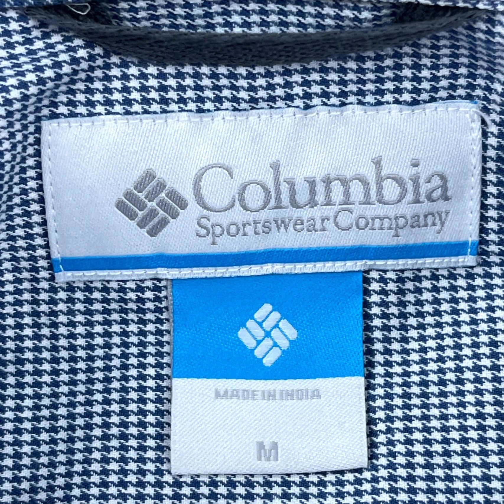 Vintage Columbia Shirt Men Medium Black Button Up Houndstooth Plaid Dress Pocket Casual Size US M / EU 48-50 / 2 - 6 Thumbnail