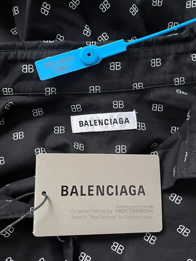 Balenciaga Balenciaga Double B Full Print Short Sleeve Shirt Size XXS / US 00 / IT 34 - 4 Thumbnail
