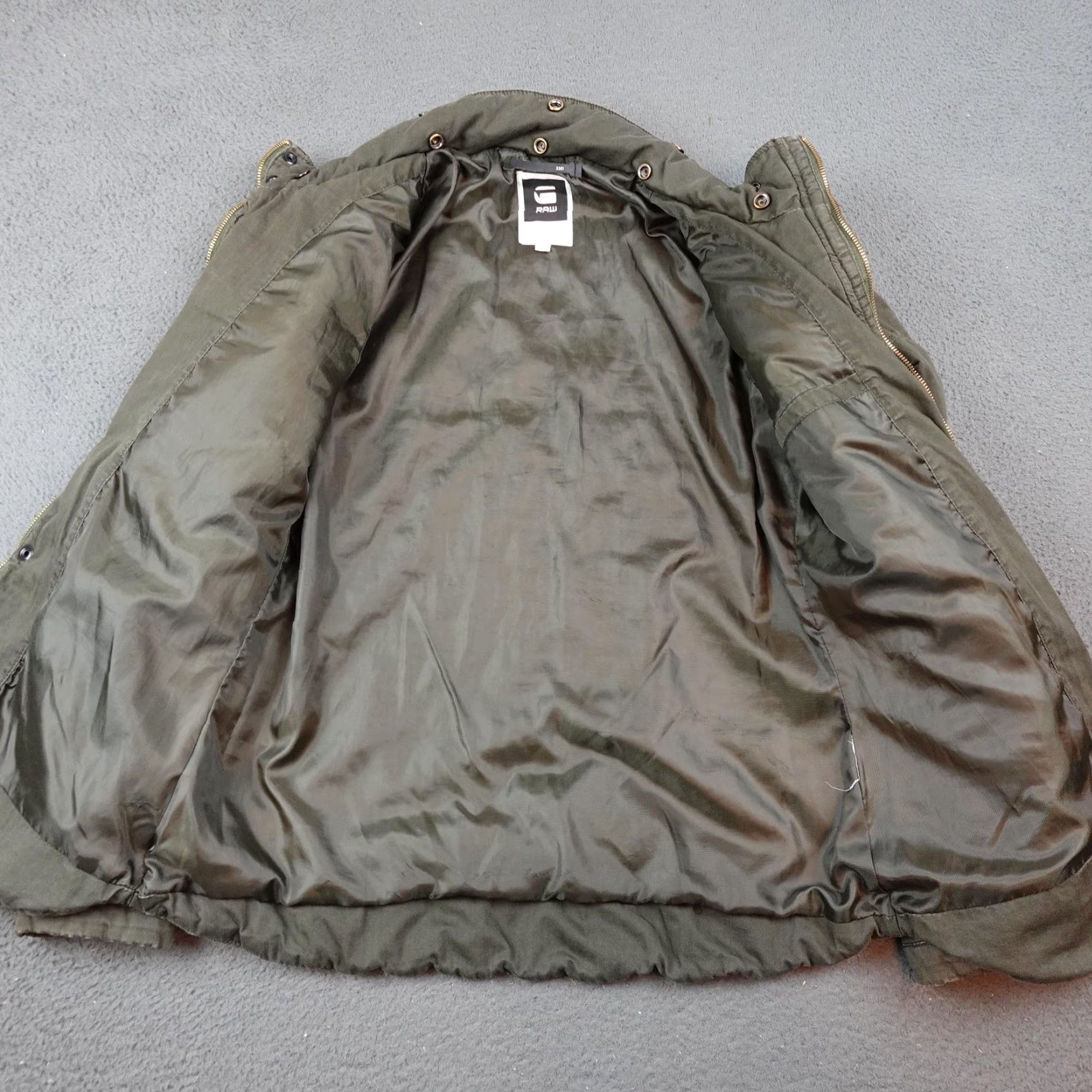 Vintage G Star Raw Denim 3301 Jacket Womens Medium Green Canvas Quilted Puffer Insulated Size M / US 6-8 / IT 42-44 - 6 Thumbnail