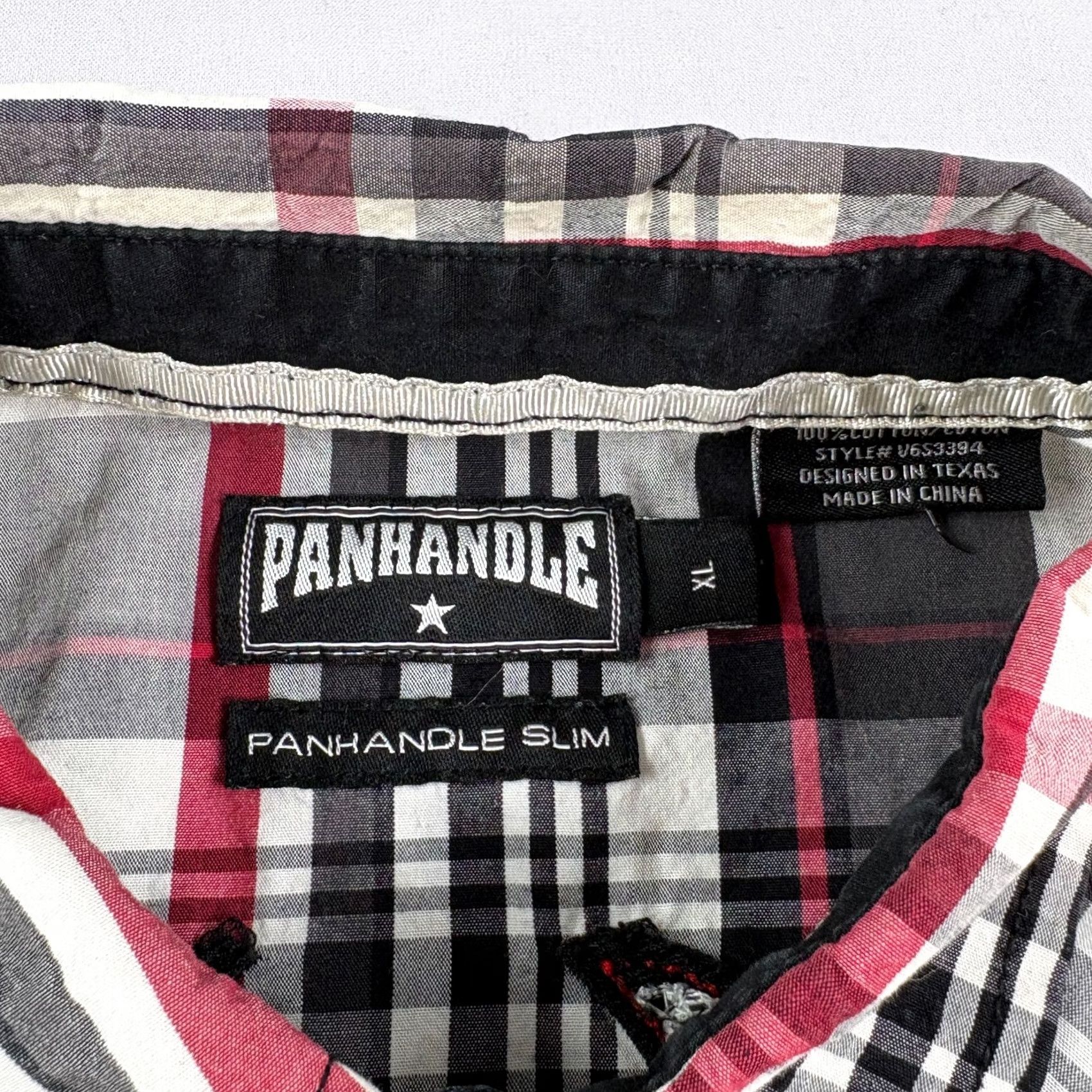 Vintage Panhandle Slim Shirt Mens XL Plaid Pearl Snap Embroidered Western Rodeo Size US XL / EU 56 / 4 - 5 Thumbnail