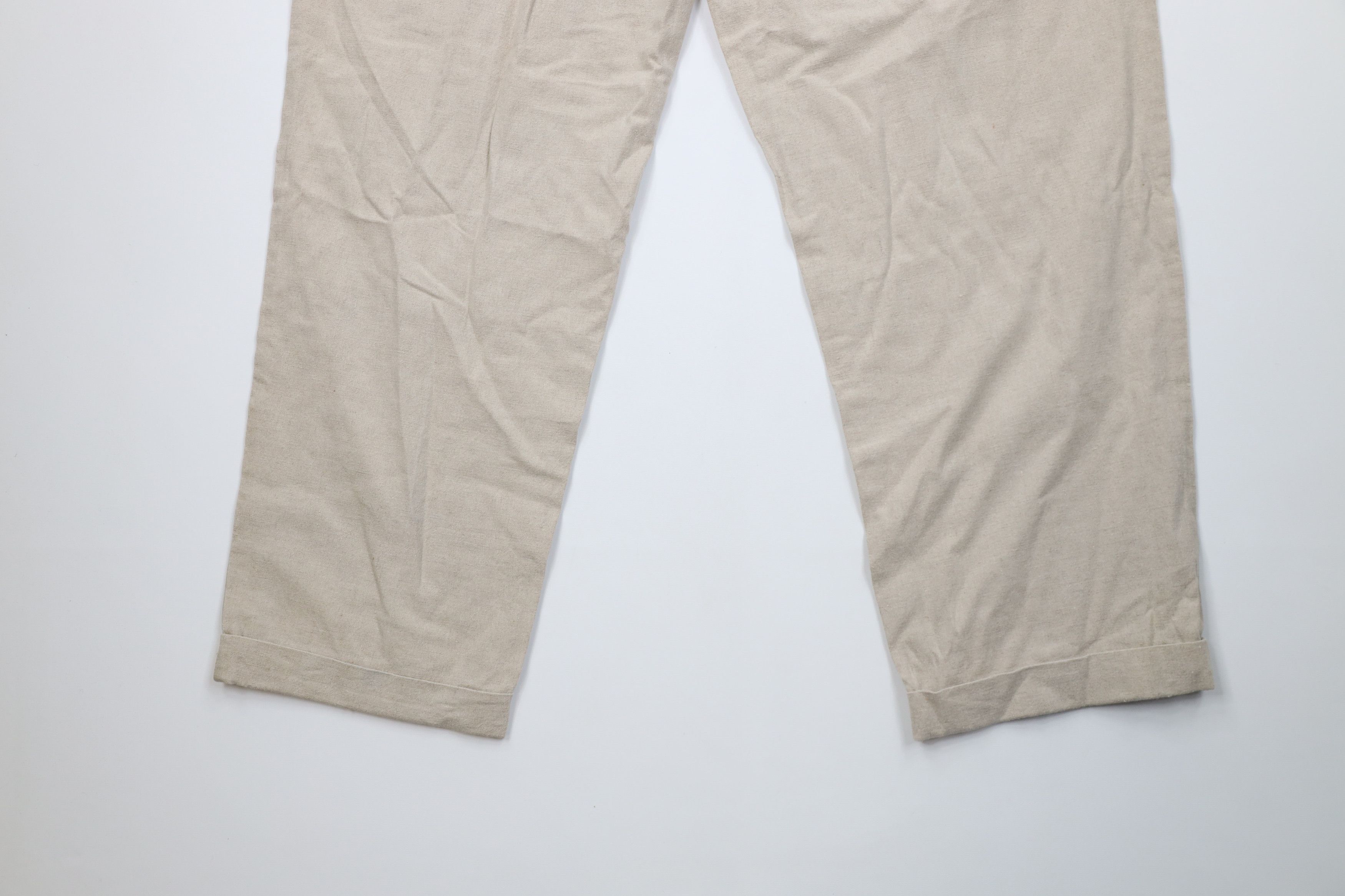 Vintage Vintage 90s Streetwear Linen Blend Wide Leg Chino Pants Size US 38 / EU 54 - 12 Thumbnail