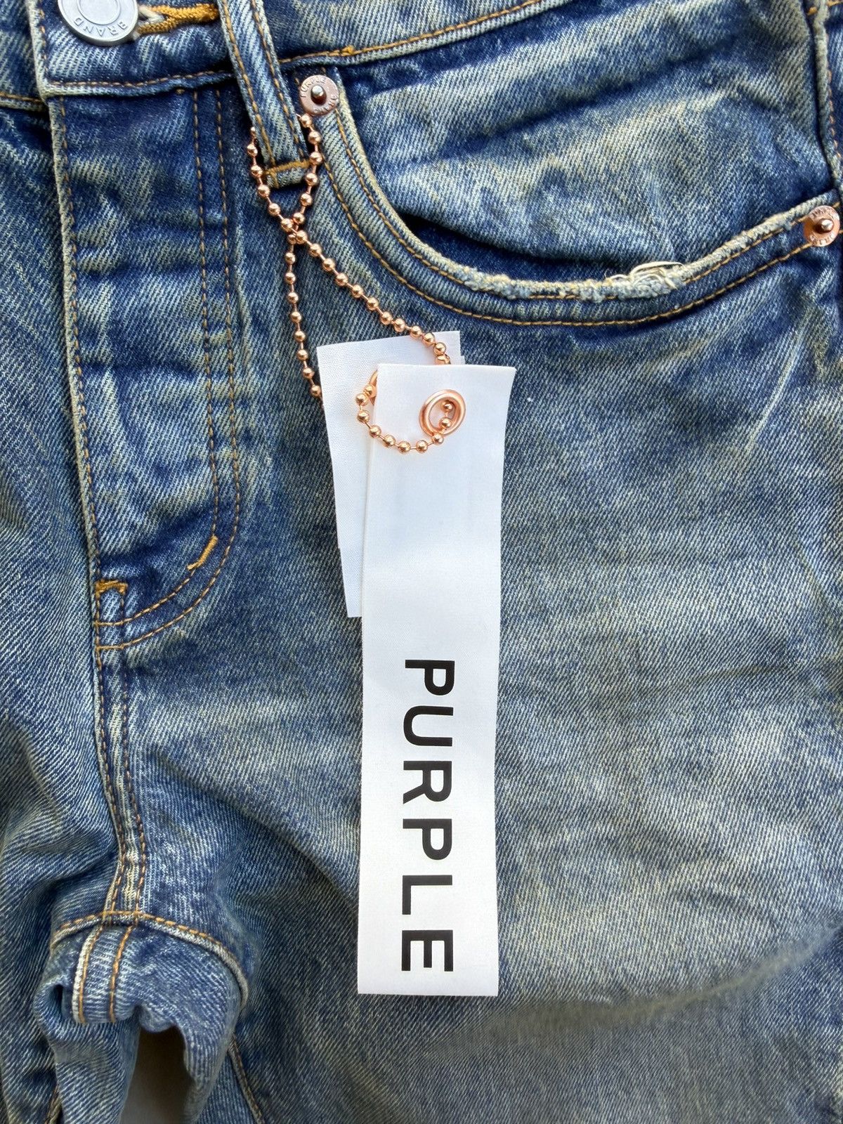 Purple Brand Purple Brand P001 Cracked Bronze Skinny Jeans Blue 29 Waist Size US 29 - 6 Thumbnail