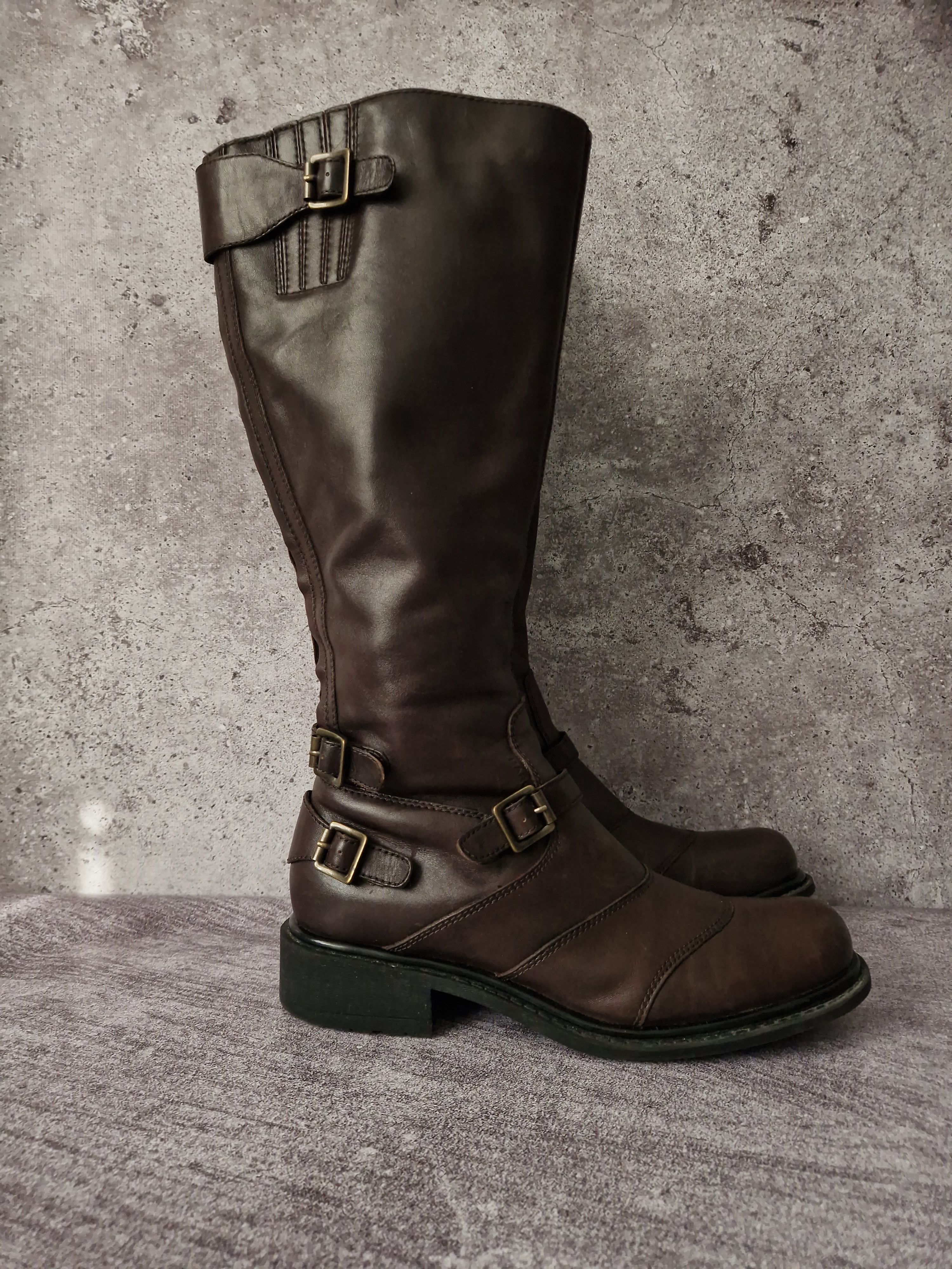 If Six Was Nine Genuine leather moto boxing high brown japan style boots Size US 10 / IT 40 - 3 Thumbnail
