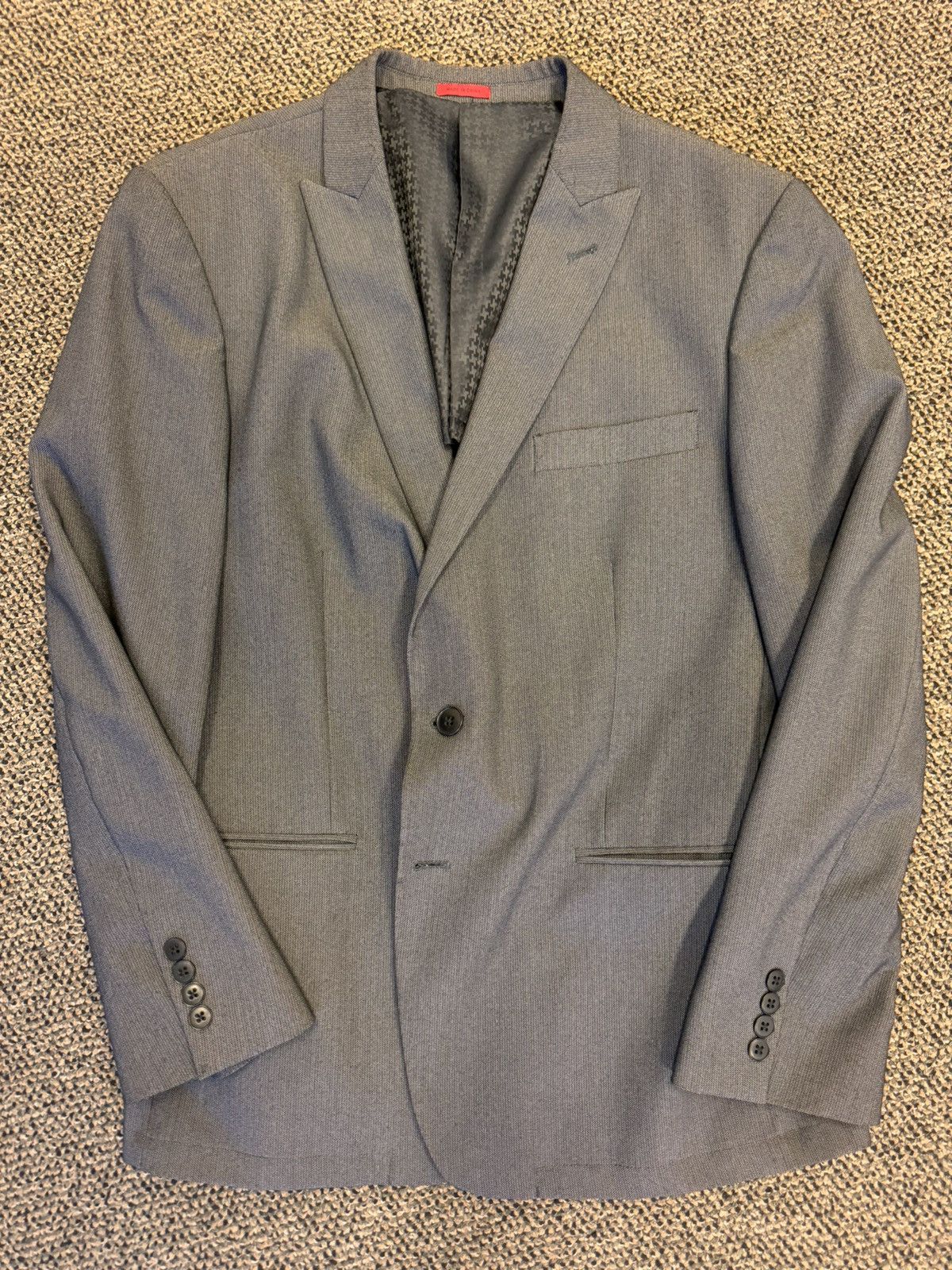 John Varvatos John Varvatos Star USA Peak Lapel Suit Jacket in Grey 44R Size 44R - 1 Thumbnail