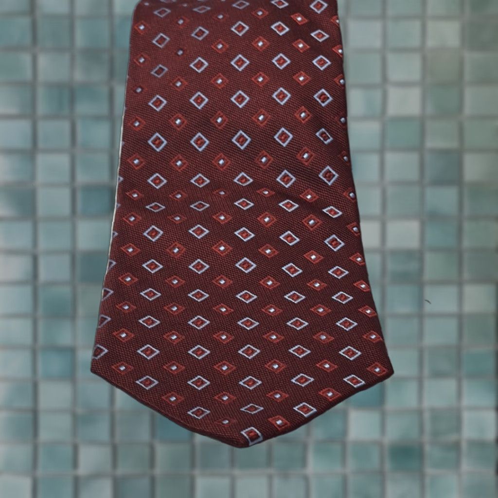 Brooks Brothers Brooks Brothers Makers Pure Silk tie Woven in Italy Made in USA necktie Red Multicolor 59 W 4” Men Tie One Size Size ONE SIZE - 1 Thumbnail