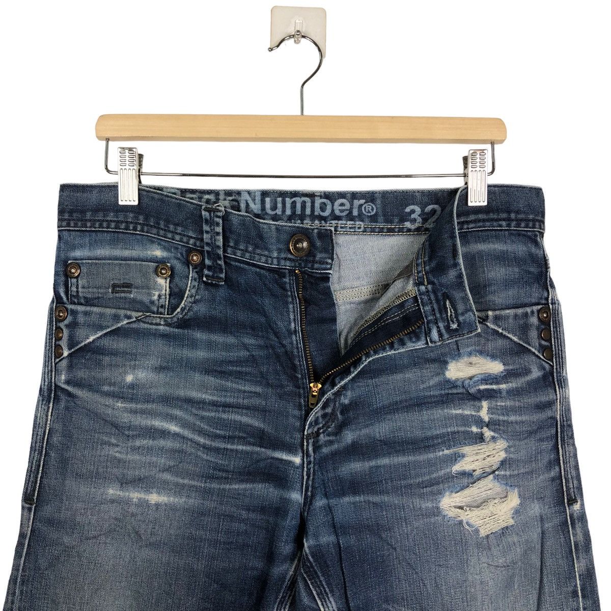 Japanese Brand 🔥Rare 90’s Vintage Distressed Denim Jeans Back Number Japan Size US 32 / EU 48 - 11 Thumbnail