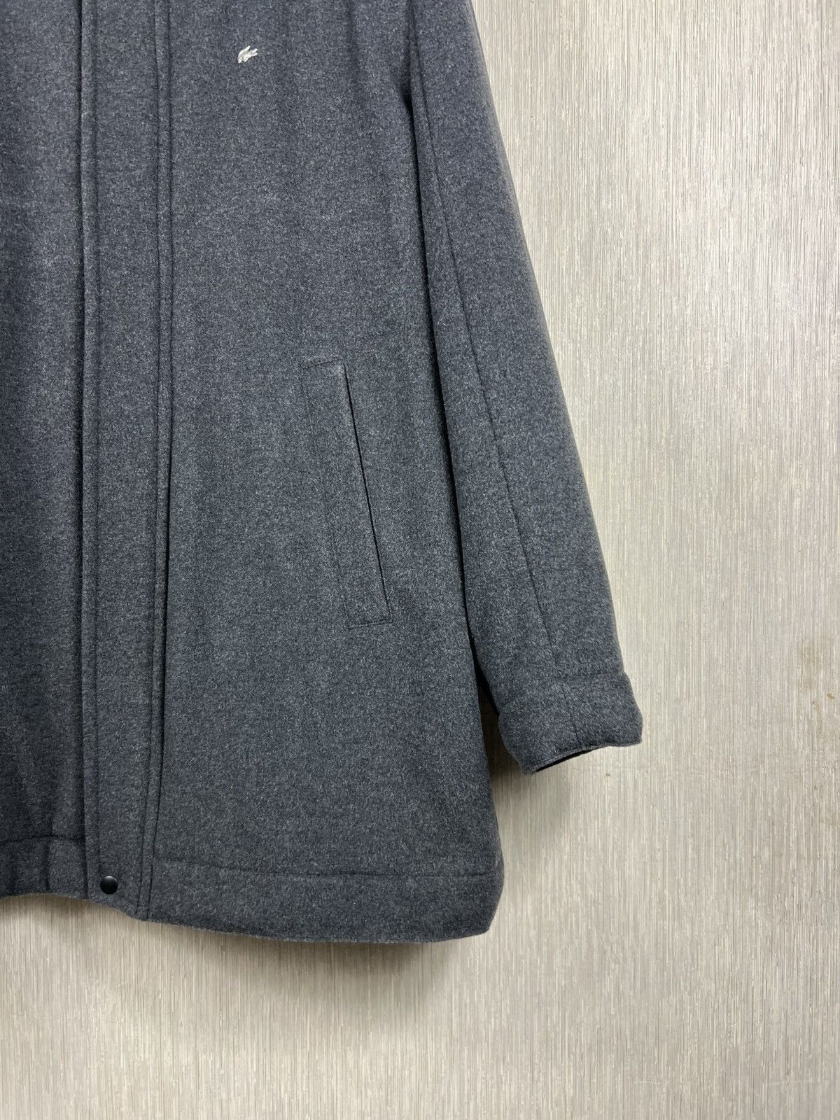 Lacoste Vintage Lacoste wool zip coat jacket metal logo crocodile Size US XL / EU 56 / 4 - 5 Thumbnail