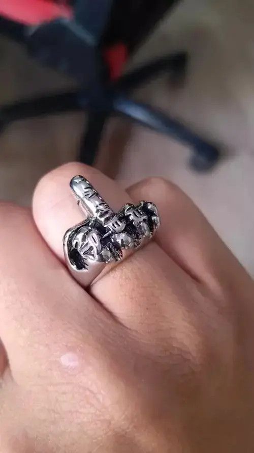 Ring Of Fire Middle Finger Ring Size ONE SIZE - 4 Thumbnail