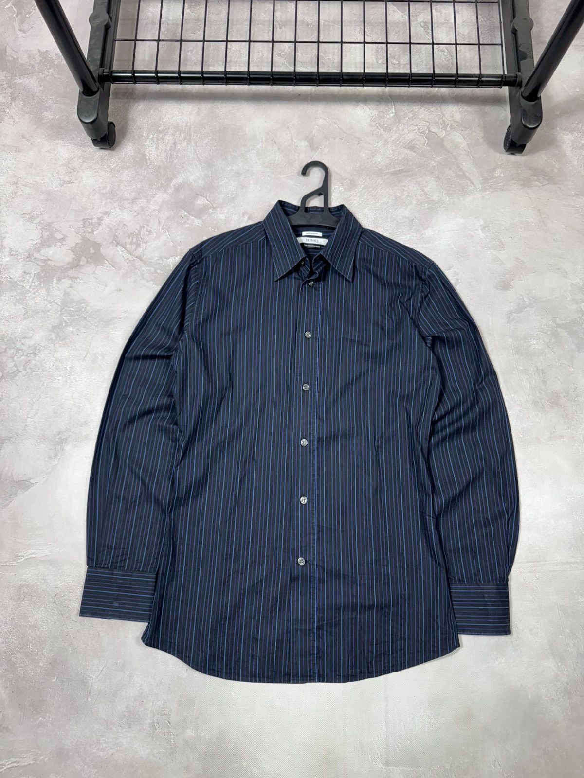 Vintage Versace Collection Stripes Men's Long Sleeve Shirt