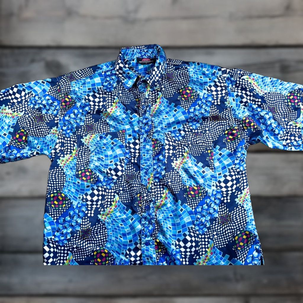 Vintage VINTAGE VTG 233 Broadway Abstract Pattern Shirt Adult Large Blue Disco Hippie Relaxed Size US L / EU 52-54 / 3 - 1 Thumbnail