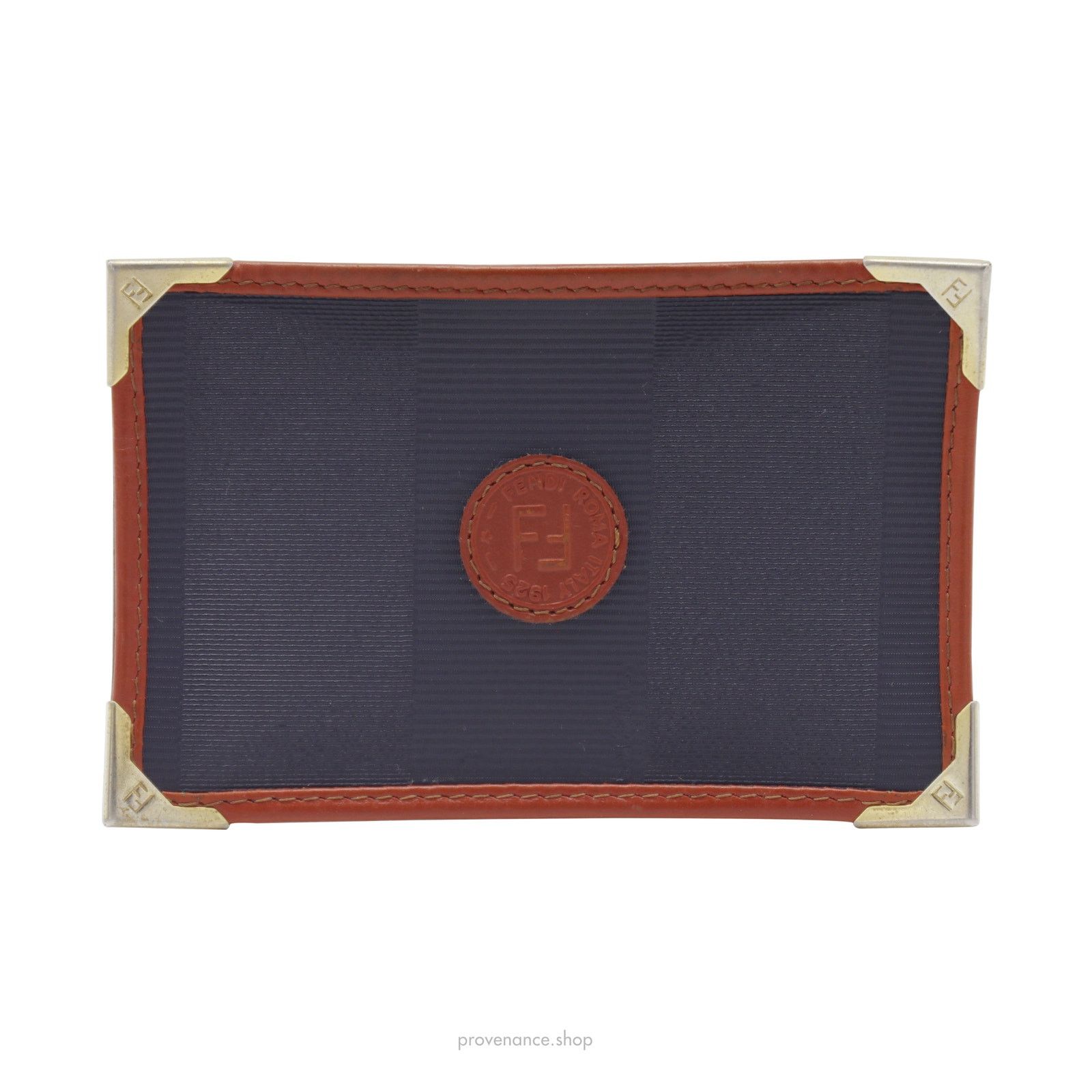 Fendi 🔴 Fendi Card Holder Wallet - Navy Pequin Size ONE SIZE - 1 Thumbnail