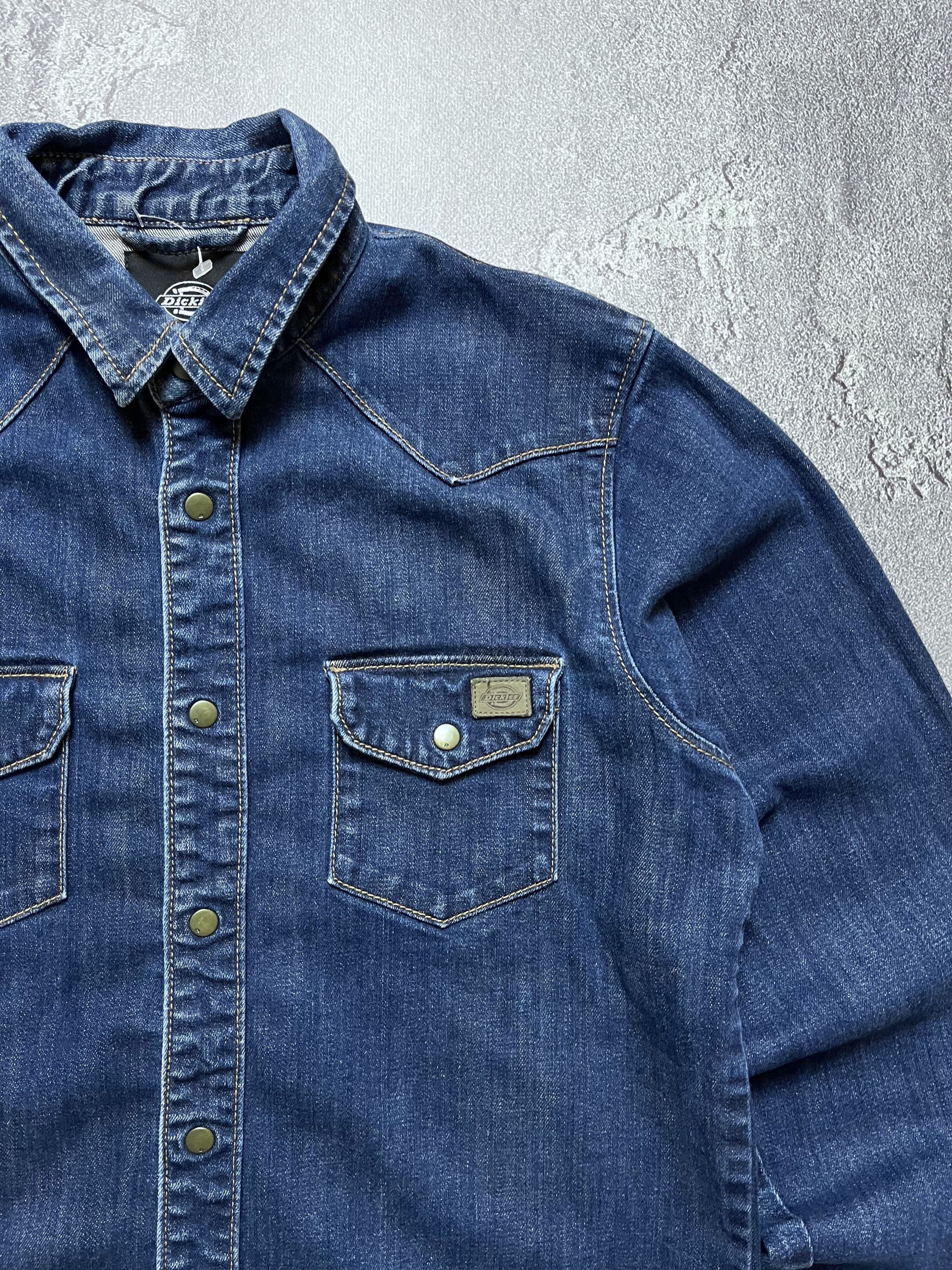 Dickies Vintage Denim Overshirt Dickies Big Logo Striped Mens M Size US M / EU 48-50 / 2 - 2 Thumbnail