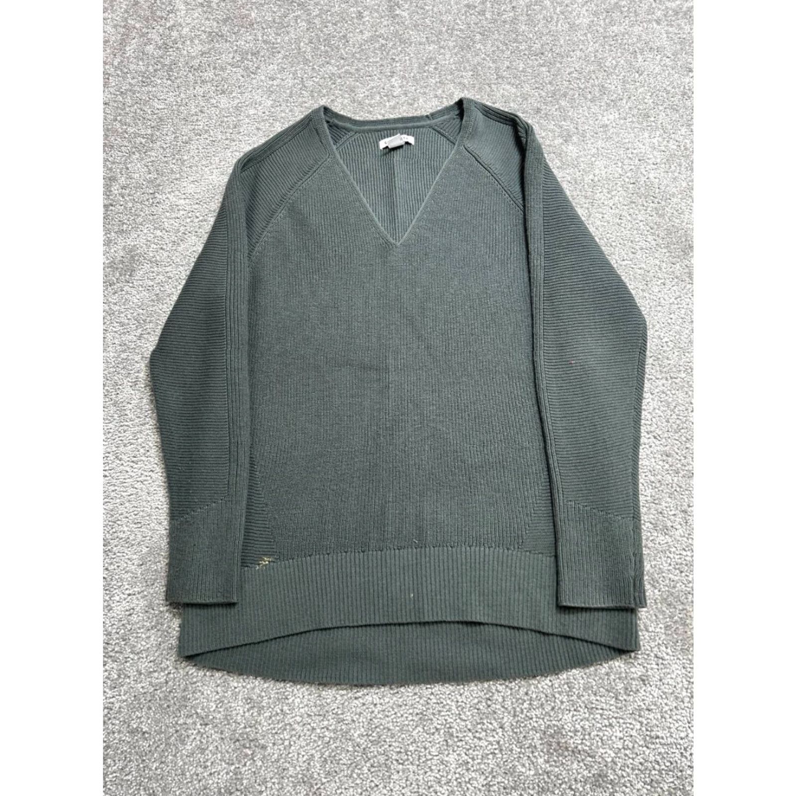 Athleta Athleta Sweater Shirt Womens S Gray Merino Knit V-Neck Pullover Knitwear Lightweight Casual Winter Fall Spring Size S / US 4 / IT 40 - 2 Thumbnail