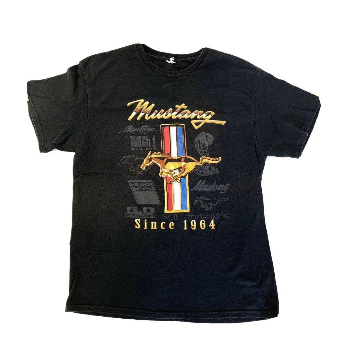 Delta Vtg Delta Black Ford Mustang 5.0 Mach 1 Cobra Boss 302 Tee Size US L / EU 52-54 / 3 - 3 Thumbnail
