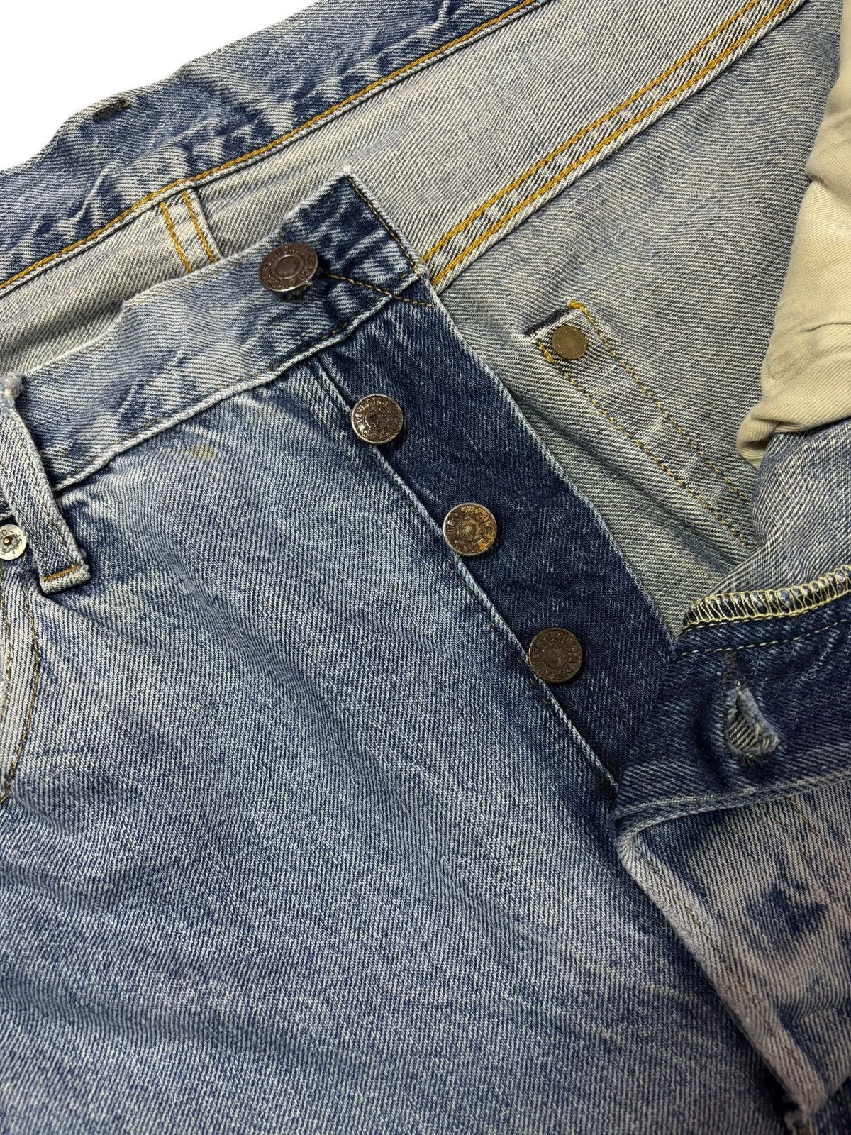 Levi's Vtg 90s Levis 501 Big E Selvedge Distressed Jeans Size US 38 / EU 54 - 10 Thumbnail