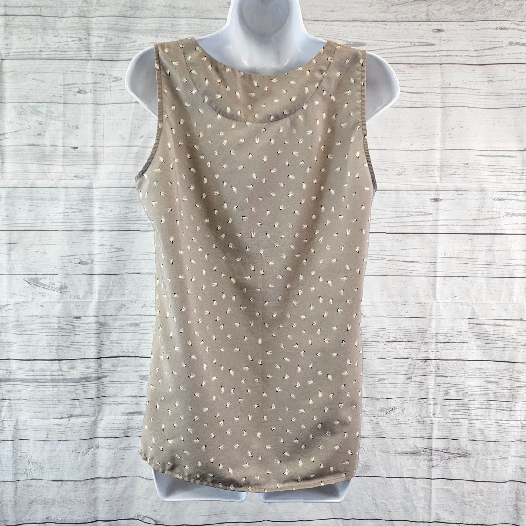 Loft LOFT Ann Taylor Womens Top Tank Gray Size M Sleeveless Scoop Neck Shirt Size M / US 6-8 / IT 42-44 - 4 Thumbnail