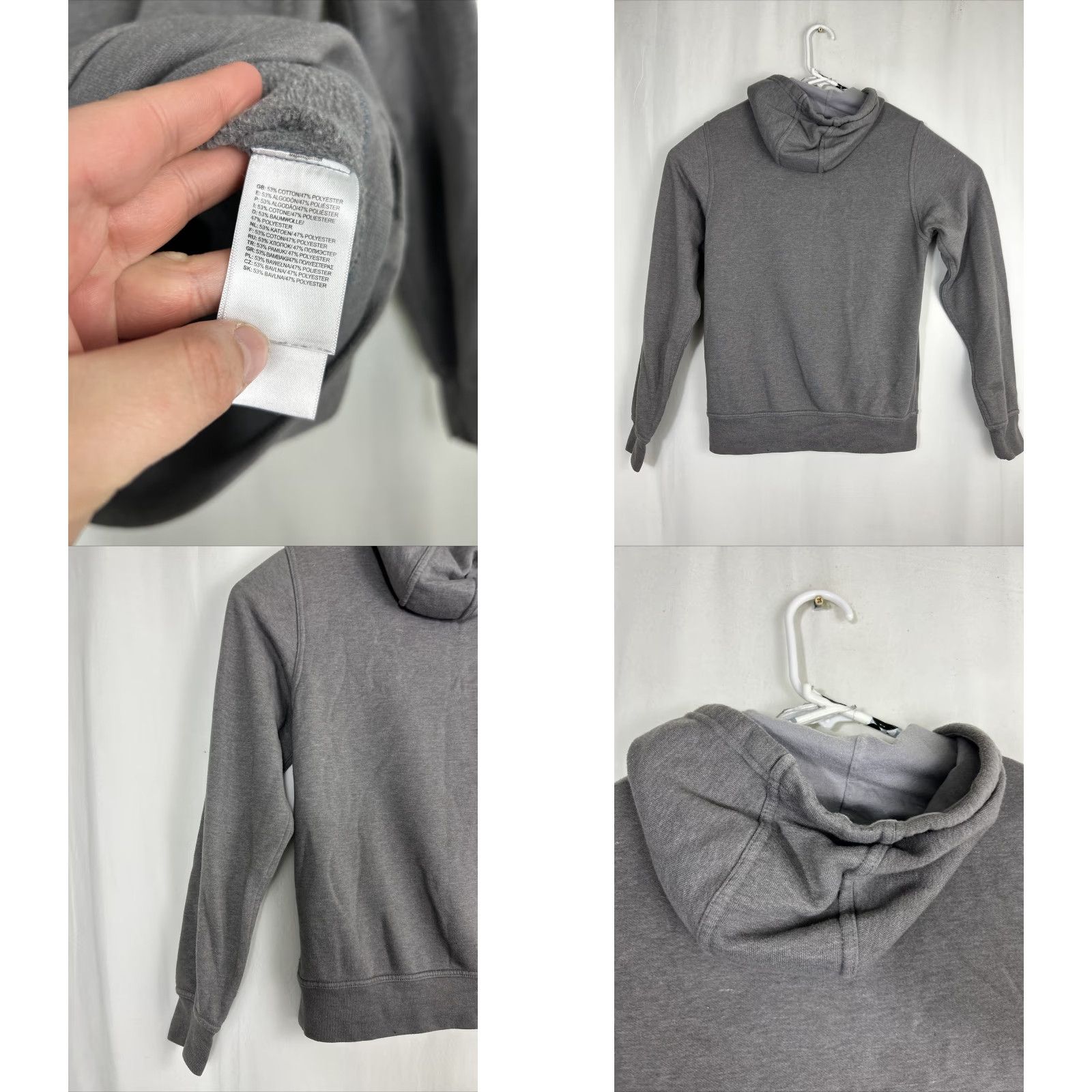 The North Face VINTAGE The North Face Mens Small Gray Pullover Hoodie Red Box Logo Patch Size US S / EU 44-46 / 1 - 8 Thumbnail