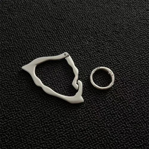 Jewelry Silver Geometric Hoop Earrings, Modern Minimalist Jewelry Size ONE SIZE - 3 Thumbnail