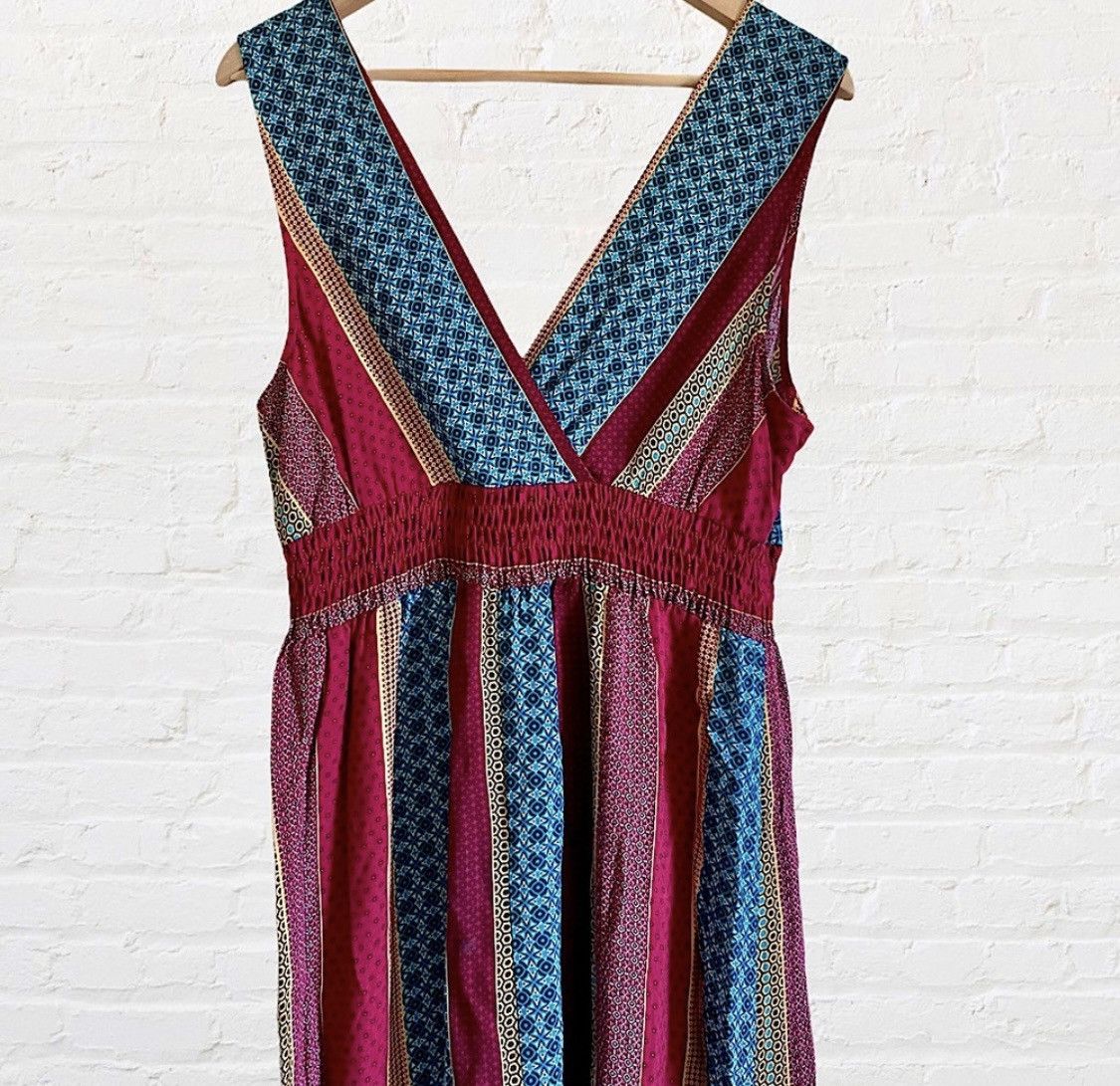Vintage BEAUTIFUL SLEEVELESS PLUNGING MAXI DRESS Size L / US 10 / IT 46 - 4 Thumbnail