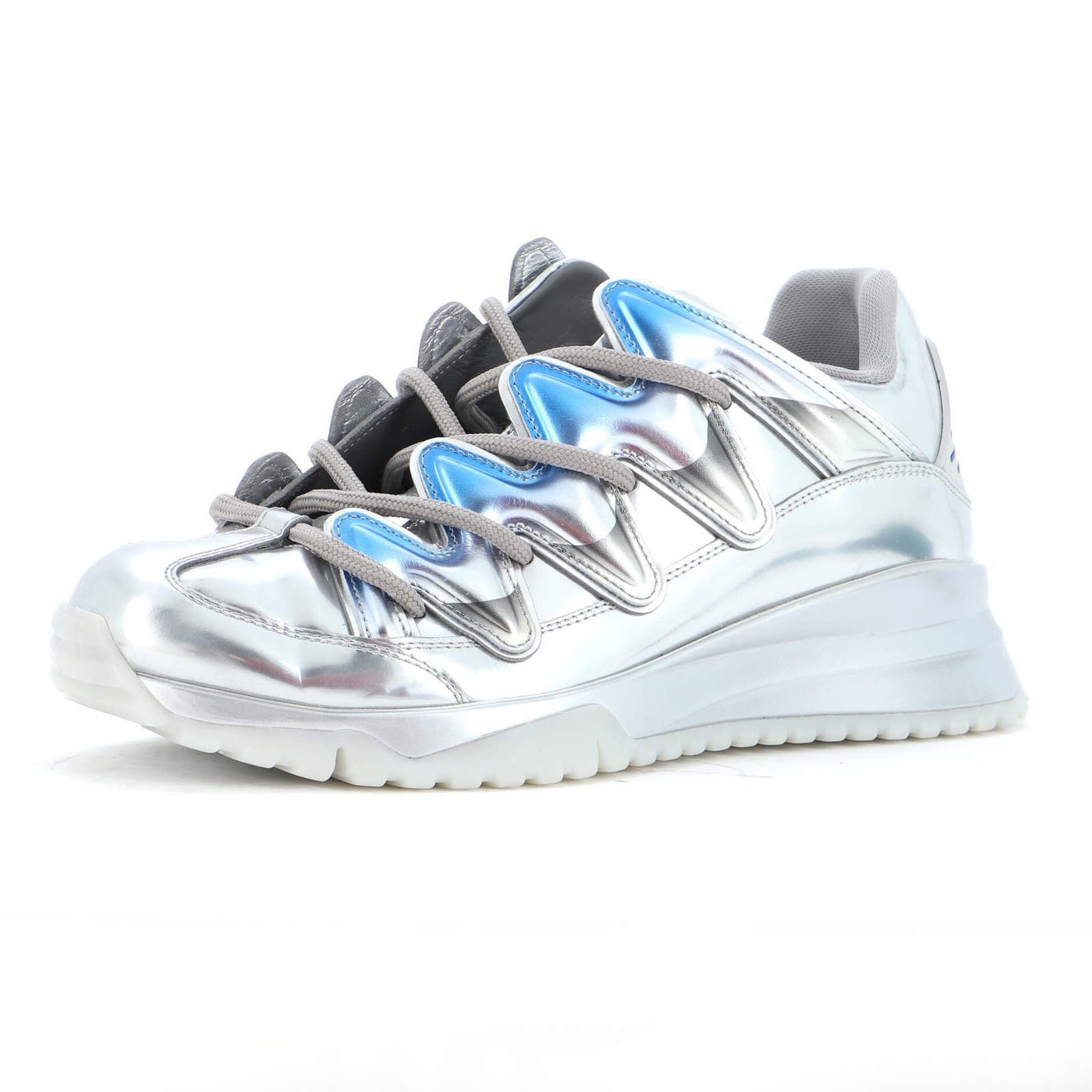 image of Louis Vuitton Men's Zig Zag Low Top Sneakers Mixed Printed Materials None in Silver (Size 5)