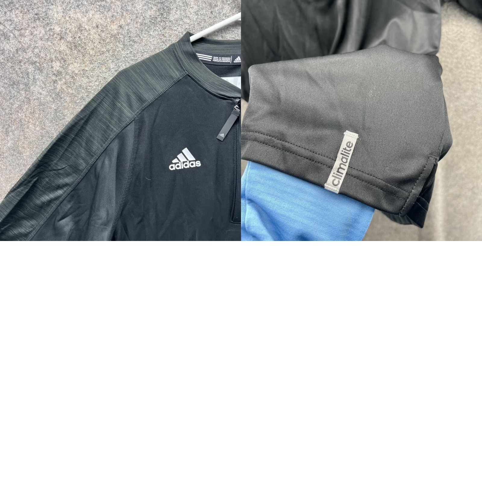 Adidas VINTAGE Adidas Shirt Mens Medium Black Athletic Quarter Zip Jersey Clima Lite Choice Size US M / EU 48-50 / 2 - 9 Thumbnail