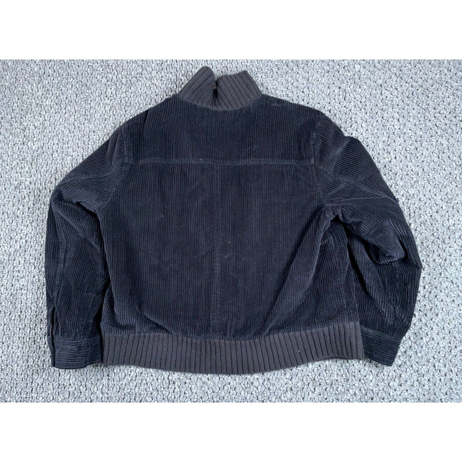 J. Jill J. Jill Corduroy Bomber Jacket Zip Up L Large Black Quilted Lining Cotton Shell Boxy Size L / US 10 / IT 46 - 2 Thumbnail