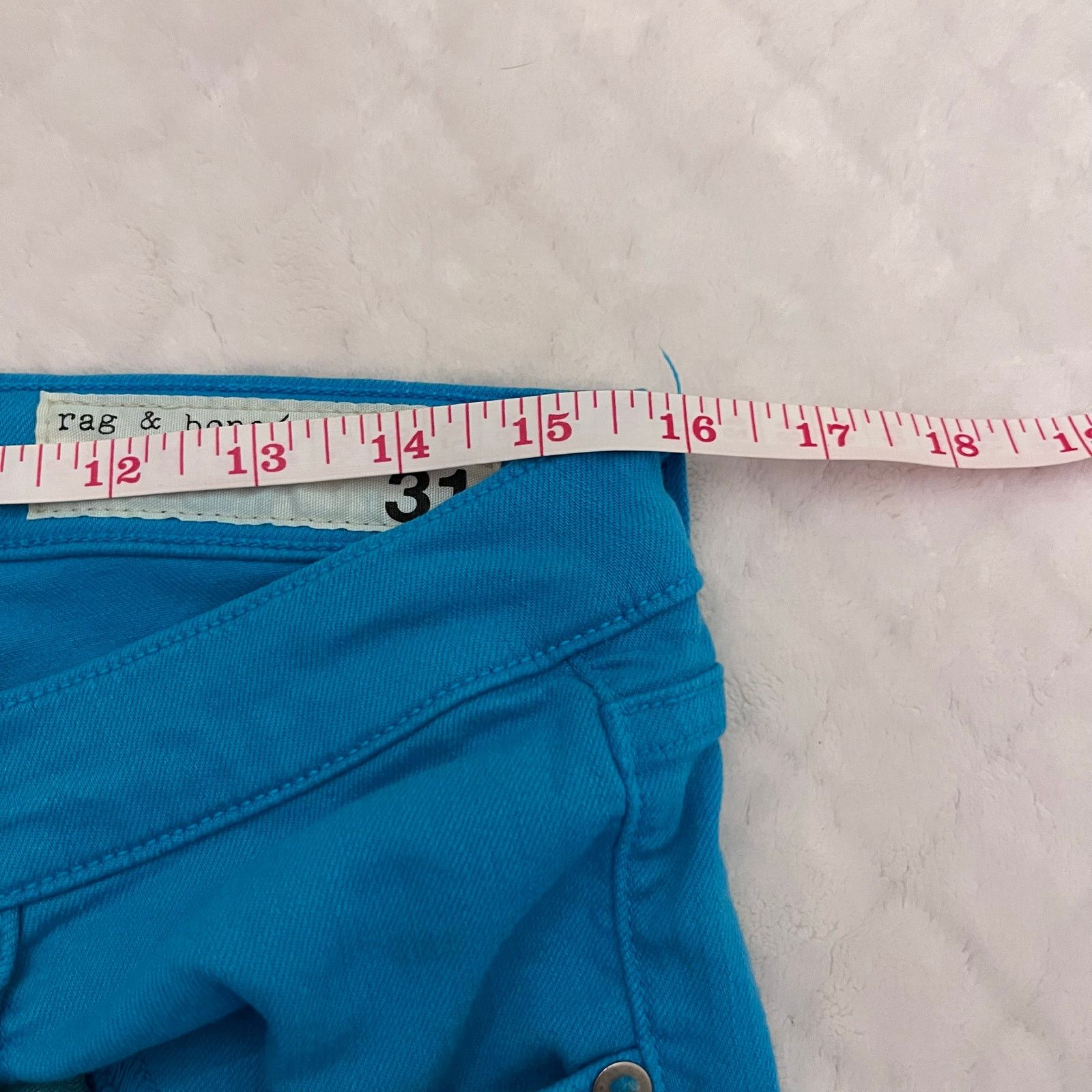 Rag & Bone Rag & Bone Zipper Capri Women’s Jeans Aqua Blue Denim Size 31" - 9 Thumbnail