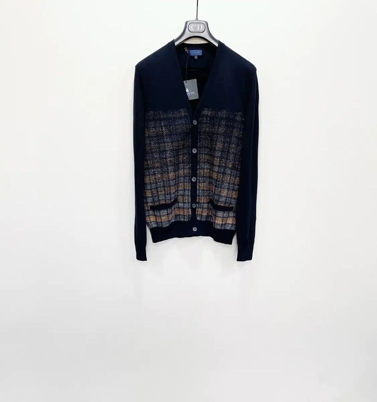 Lanvin Lanvin Black Wool Men's Long Sleeve Cardigan 0089 Size US S / EU 44-46 / 1 - 1 Thumbnail