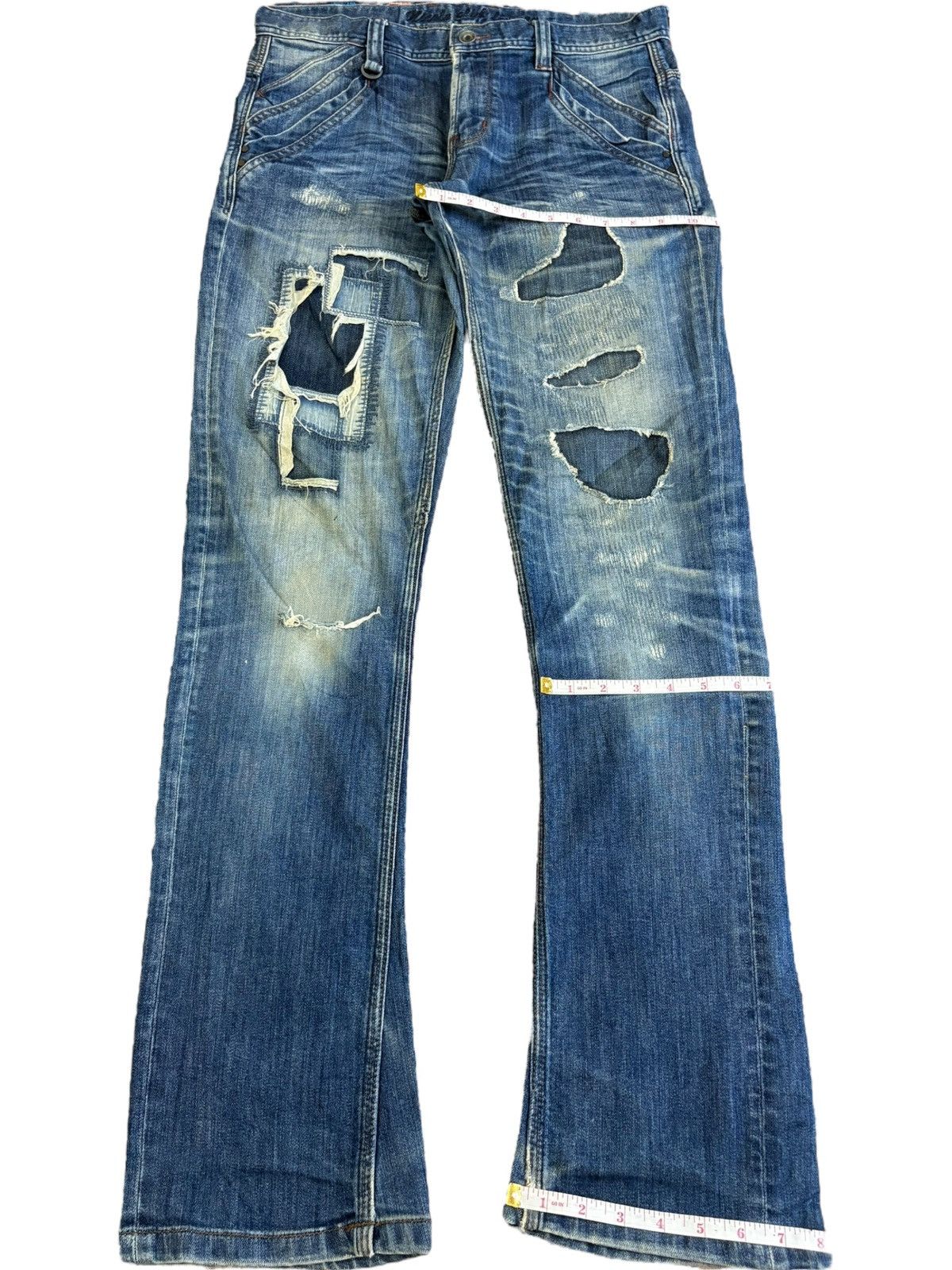 If Six Was Nine Vintage Nicole Club For Men Patch Distressed Flare Jeans Size US 32 / EU 48 - 8 Thumbnail