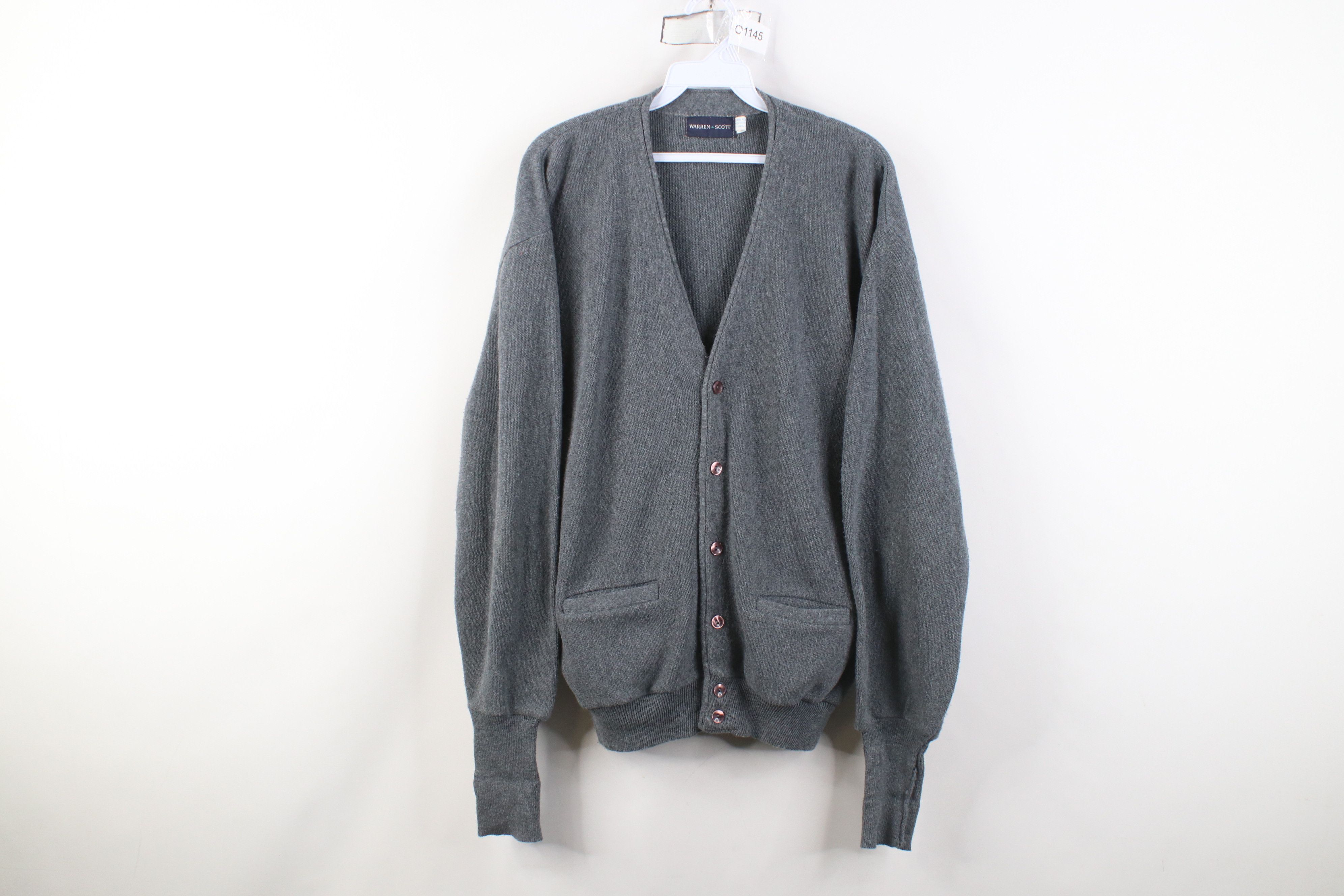 Vintage Vintage 70s Streetwear Kurt Cobain Cardigan Sweater Gray USA Size US XL / EU 56 / 4 - 1 Thumbnail